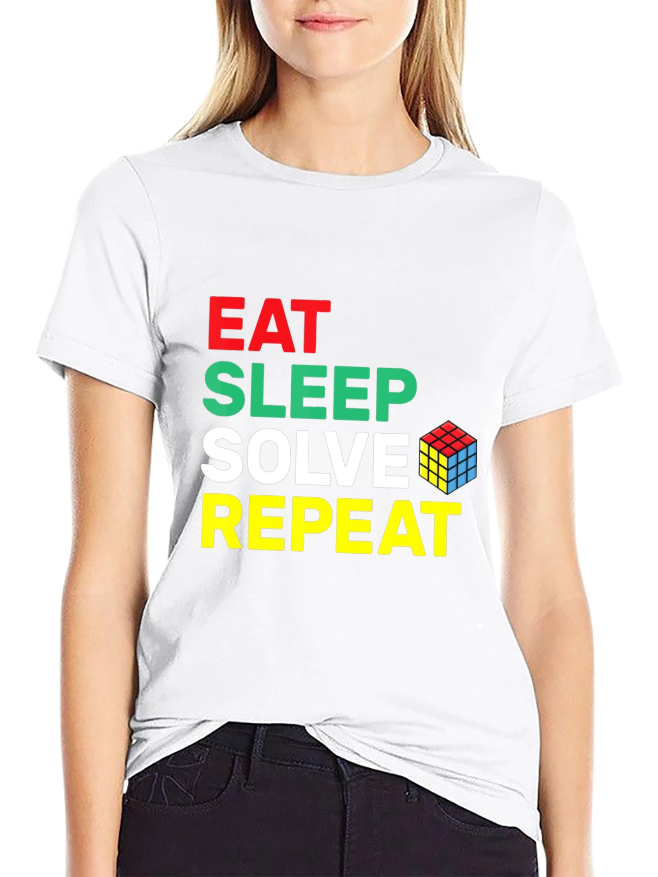 Eat Sleep Solve Repeat Rubiks Cube T-Shirt