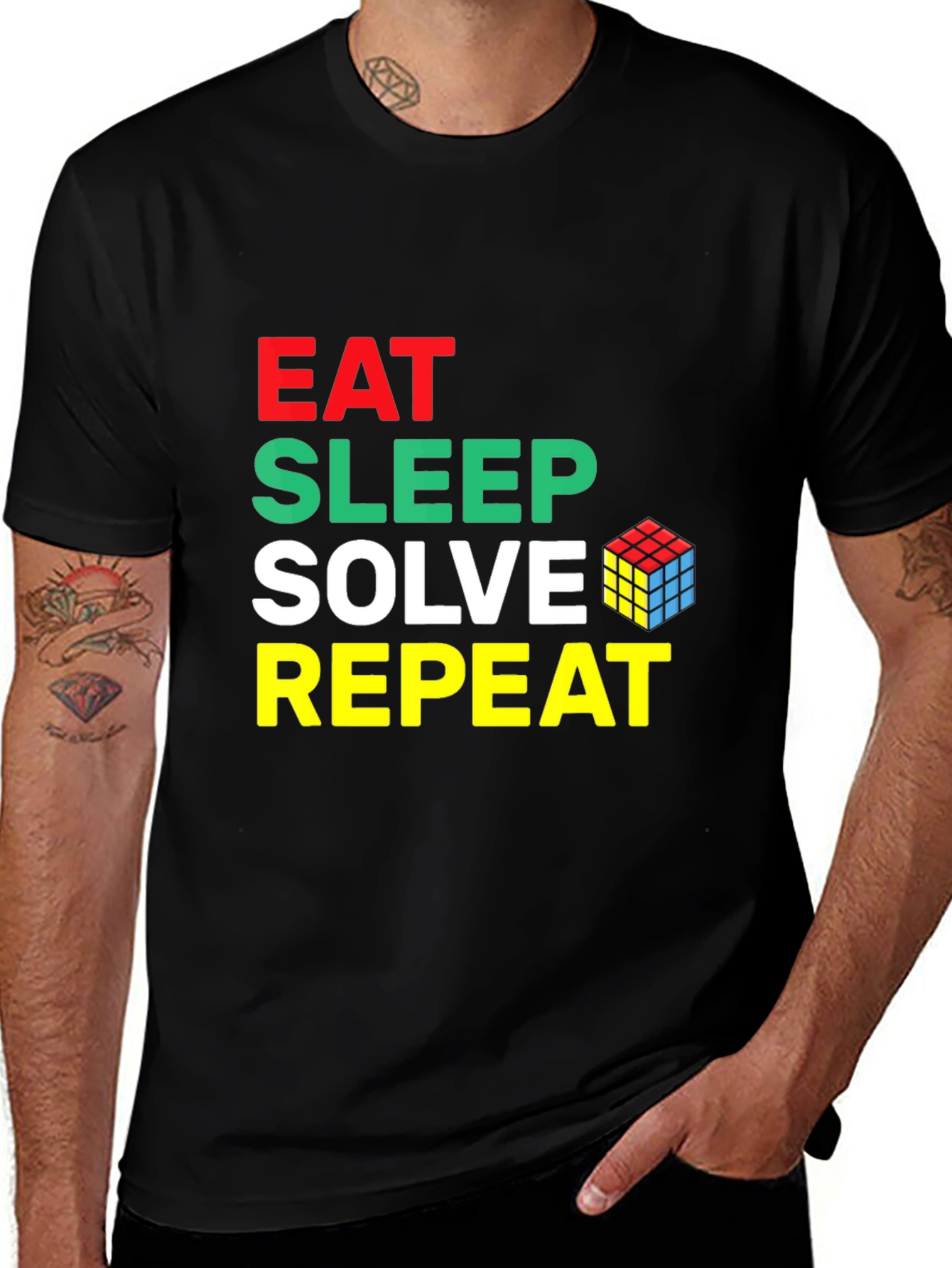 Eat Sleep Solve Repeat Rubiks Cube T-Shirt