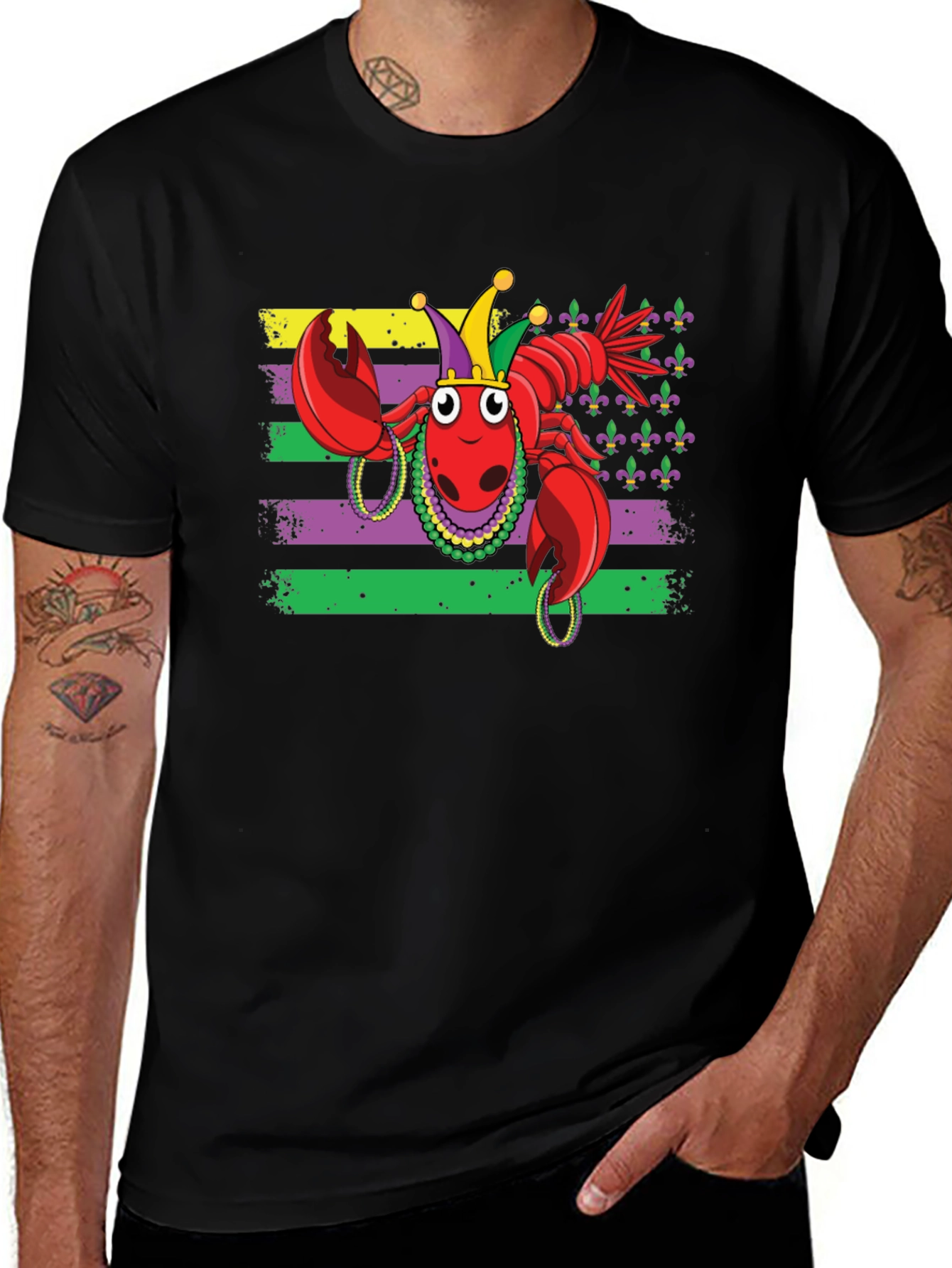 Mardi Gras Lobster T-Shirt - Black