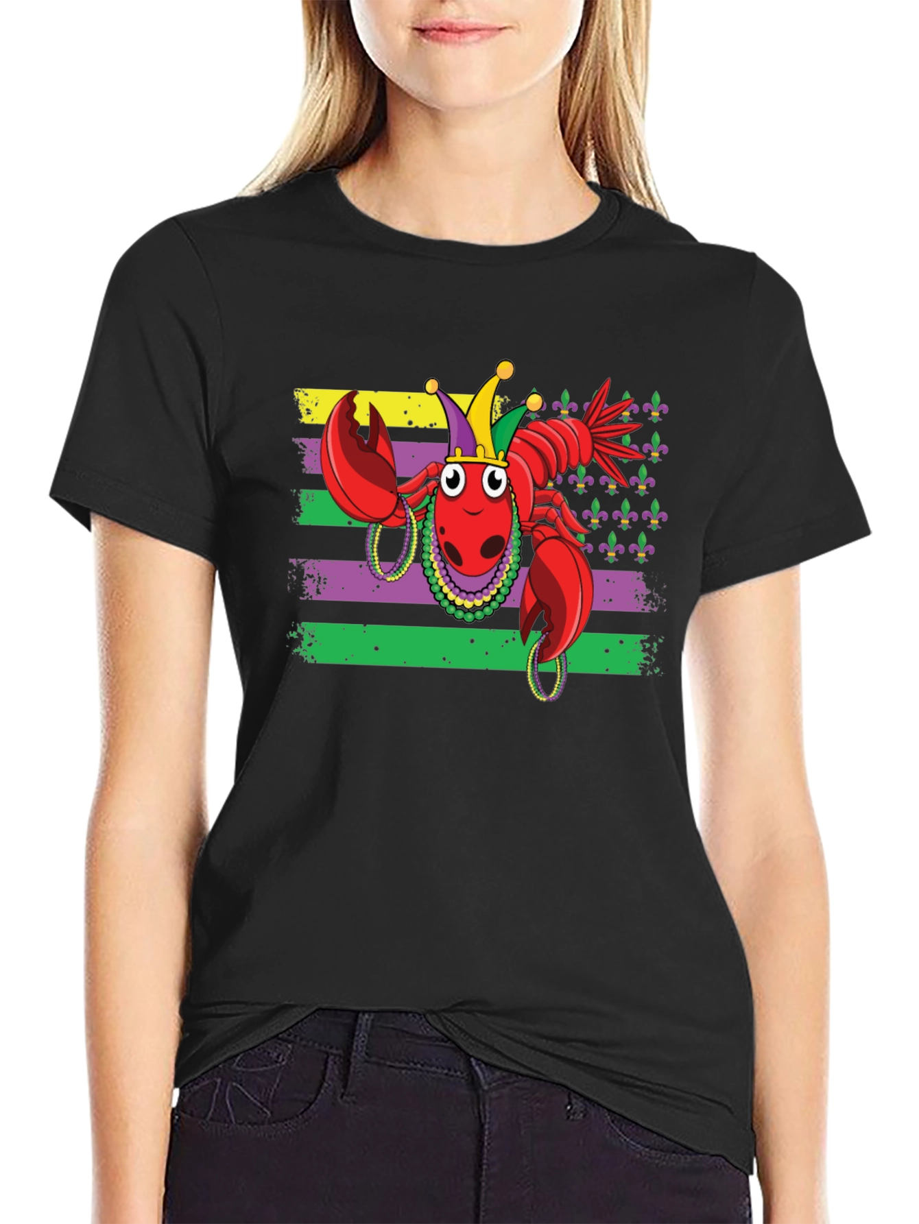 Mardi Gras Lobster T-Shirt - Black