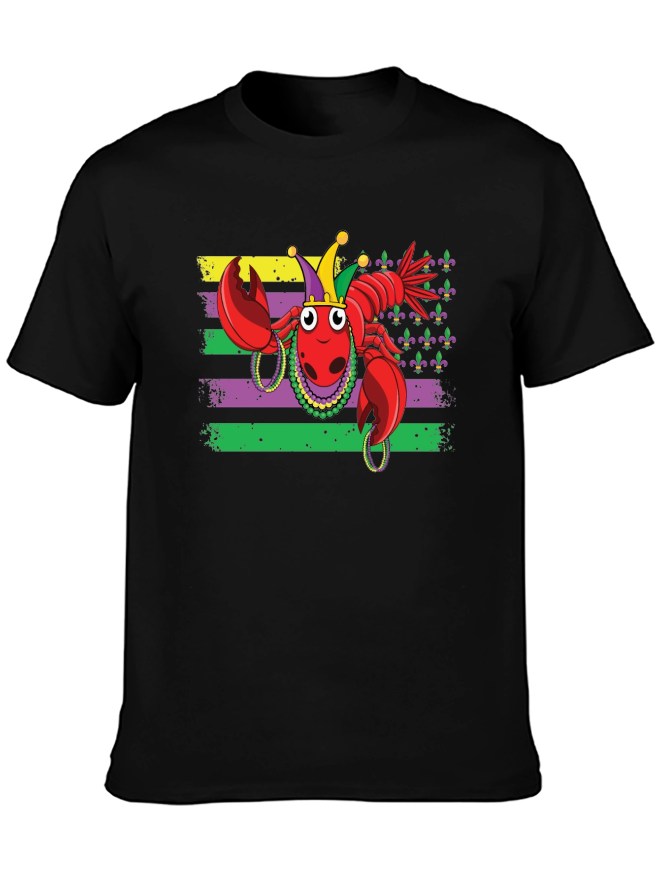 Mardi Gras Lobster T-Shirt - Black