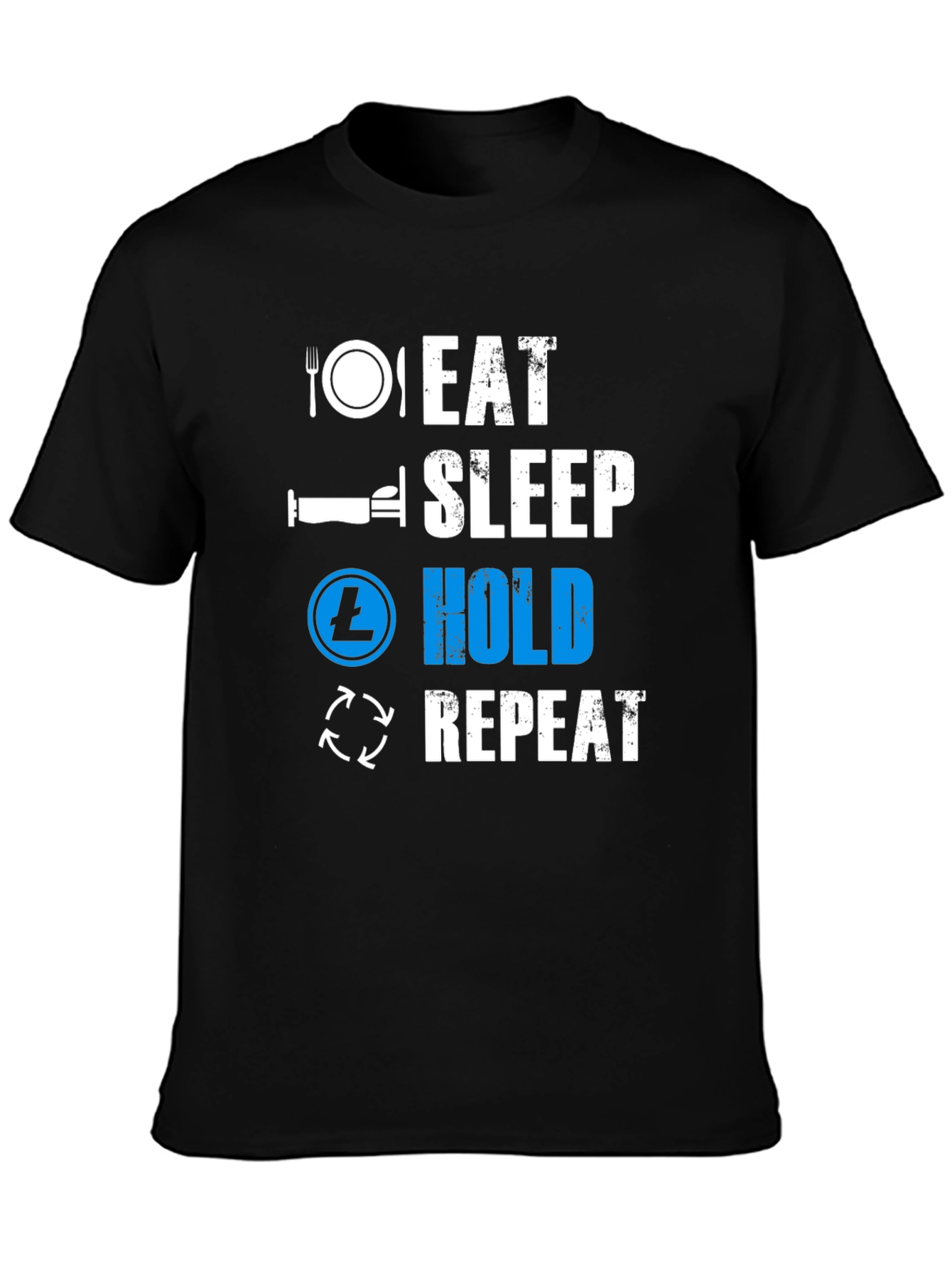 Eat Sleep Hold Repeat T-Shirt - Crypto Design