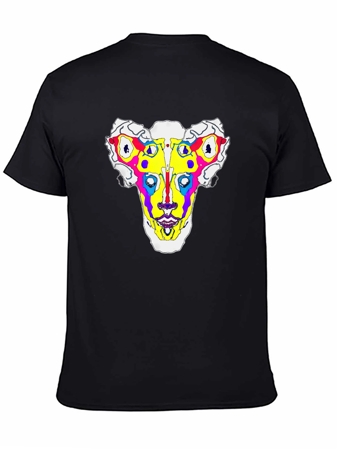 Abstract Face Graphic Tee - Black