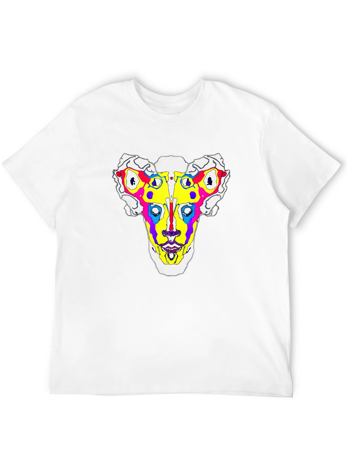 Abstract Face Graphic Tee - Black