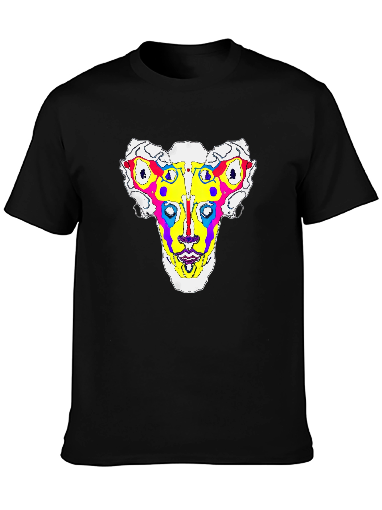 Abstract Face Graphic Tee - Black