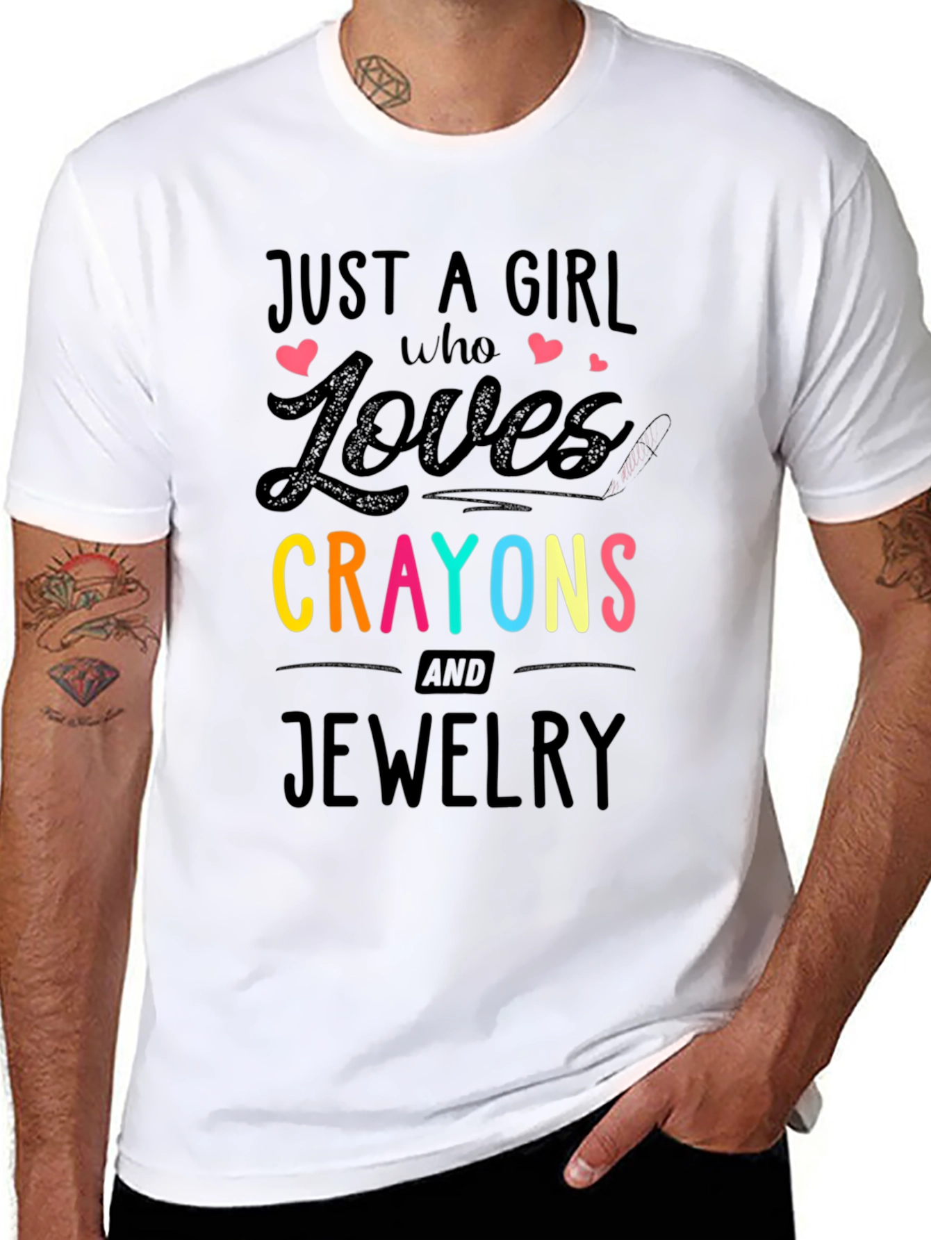 Just A Girl Who Loves Crayons & Jewelry T-Shirt