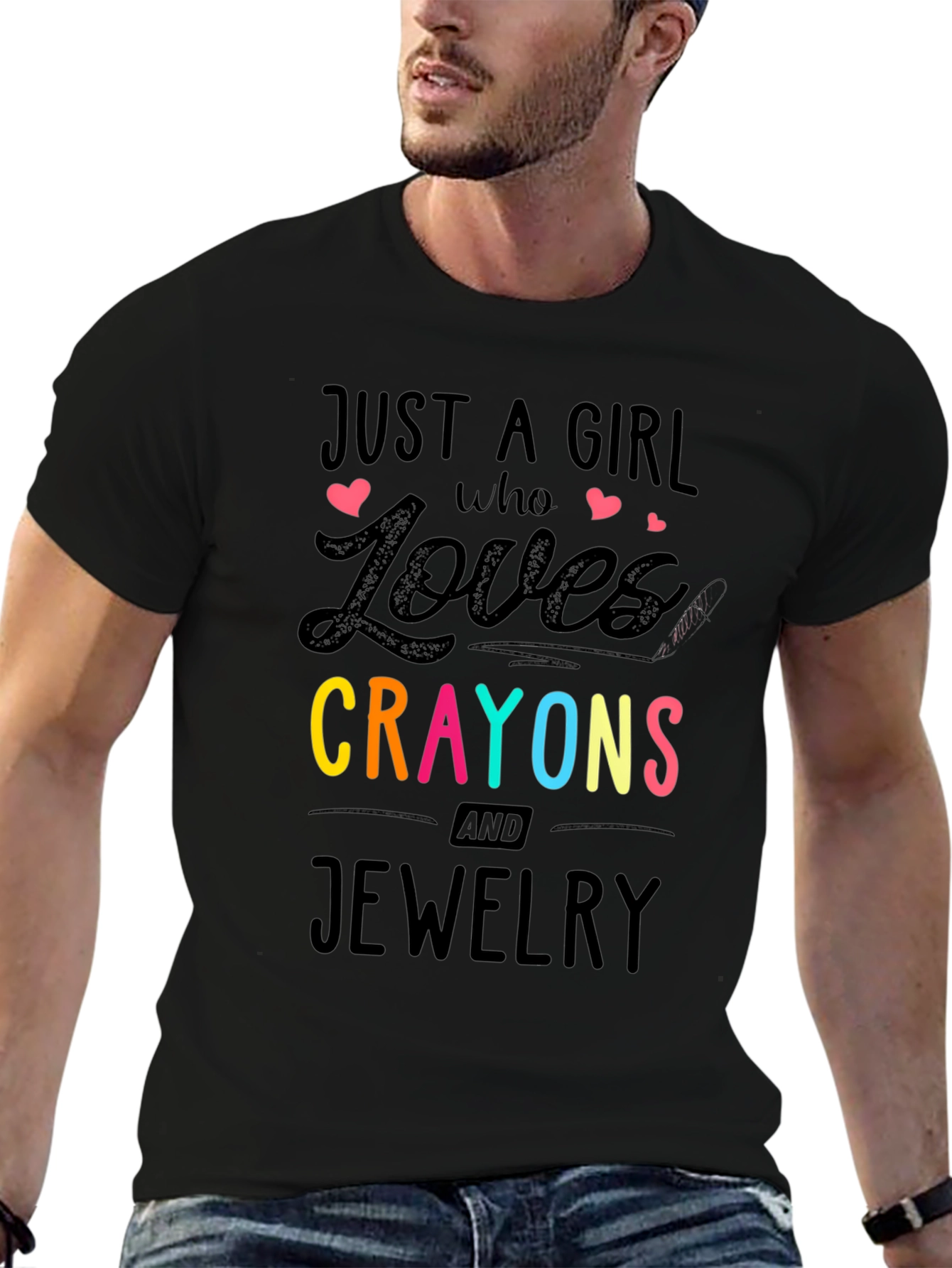 Just A Girl Who Loves Crayons & Jewelry T-Shirt