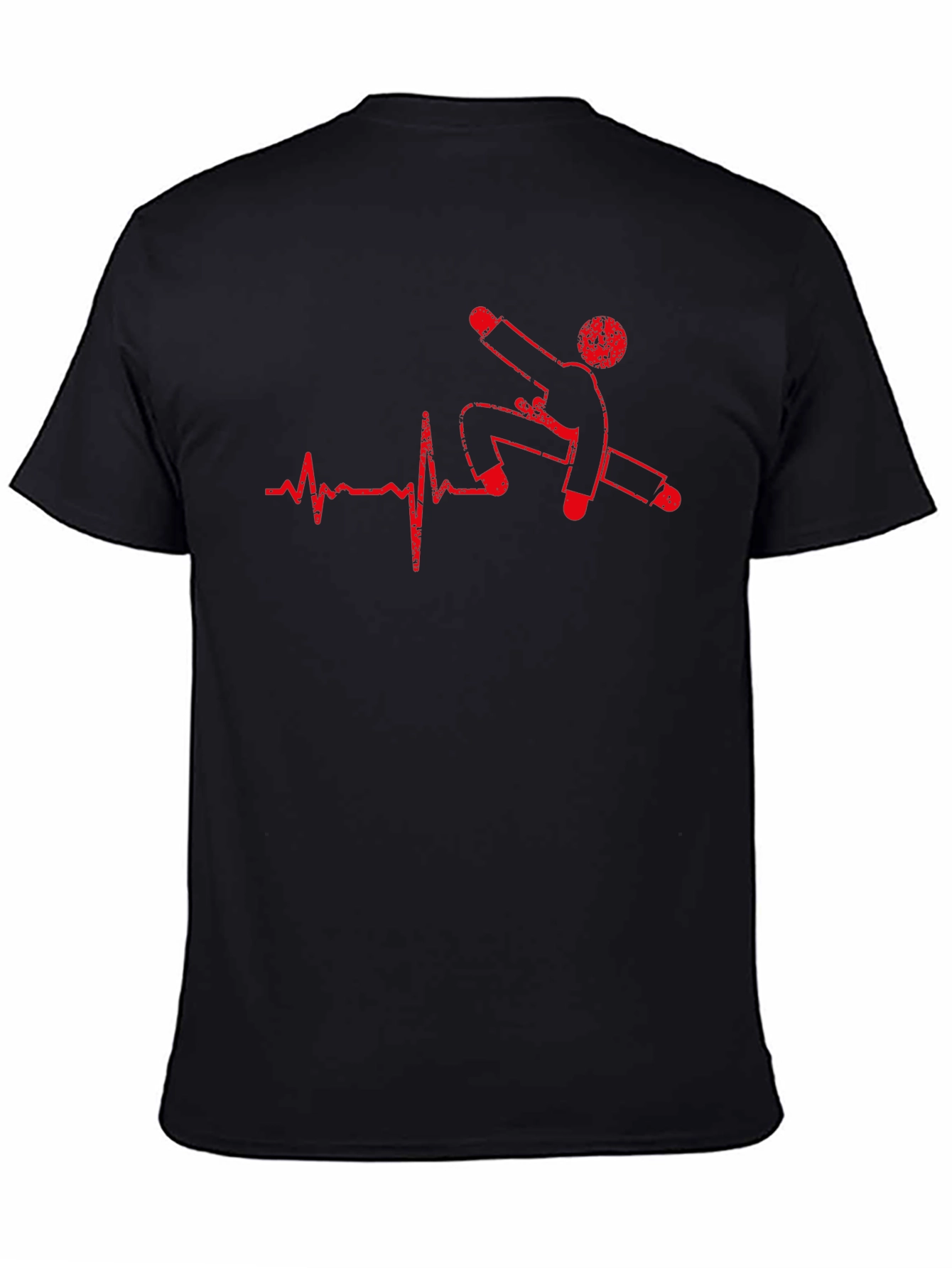 Heartbeat Skateboard Black T-Shirt