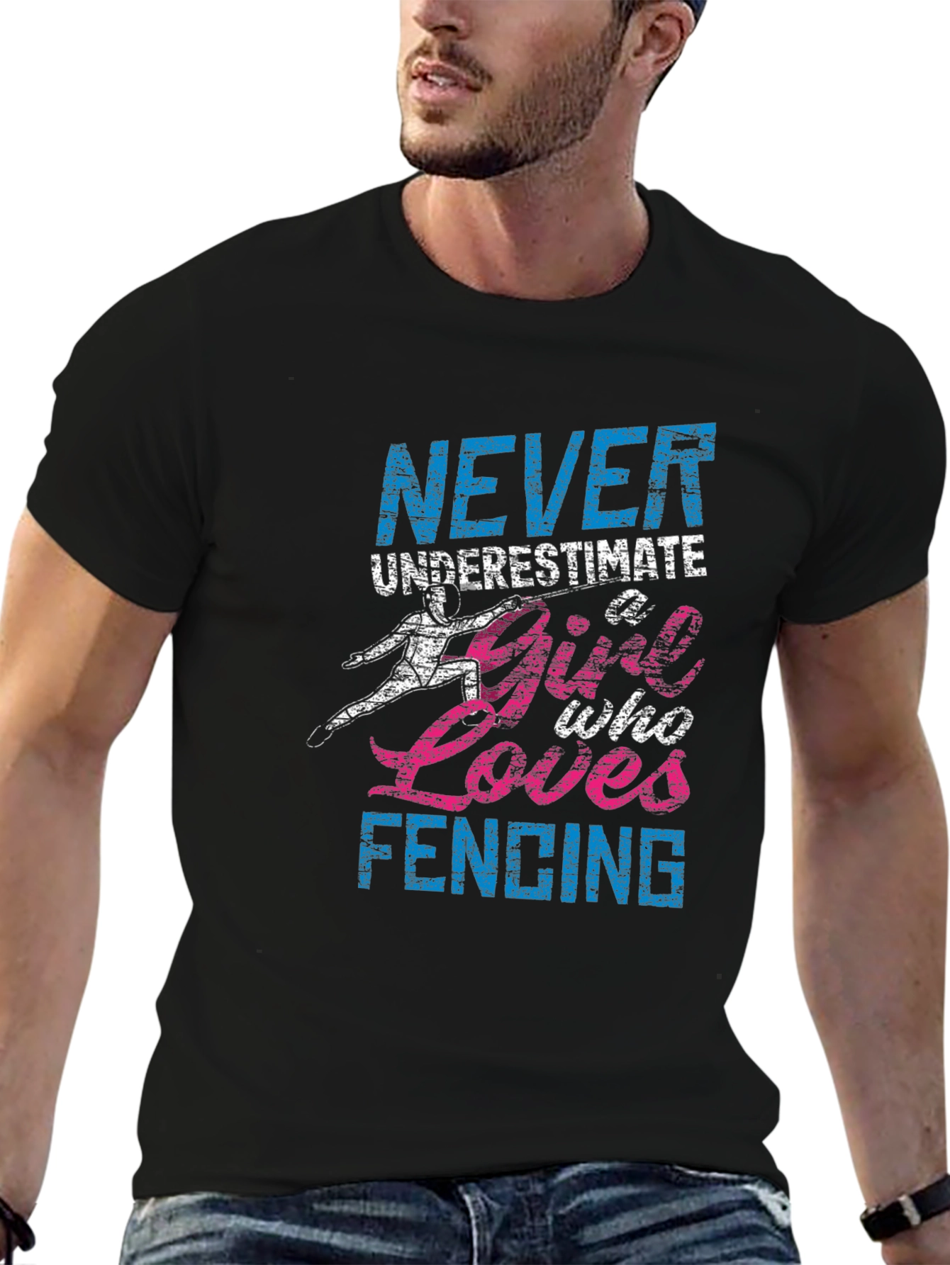 Never Underestimate Fencing Girl T-Shirt