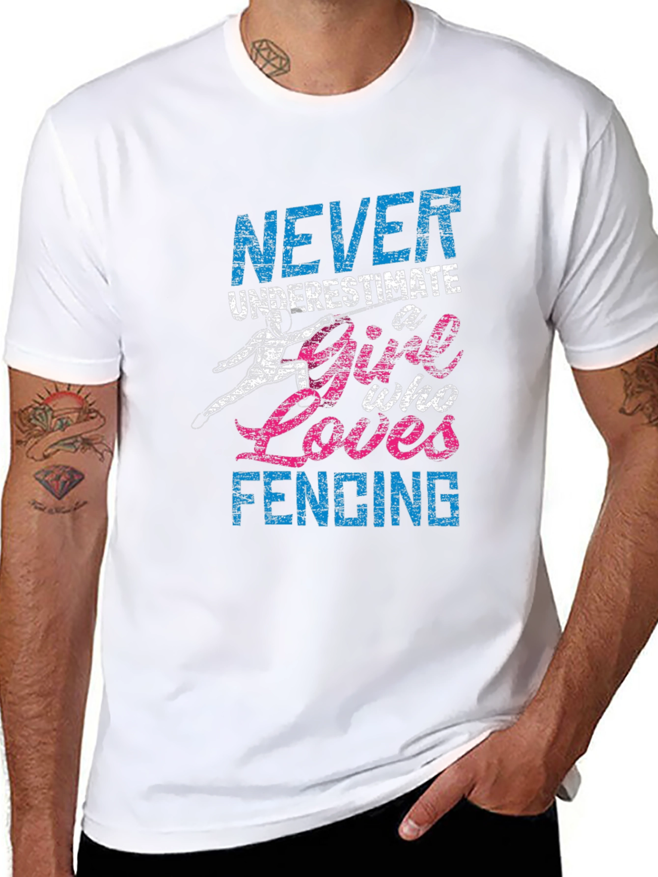 Never Underestimate Fencing Girl T-Shirt