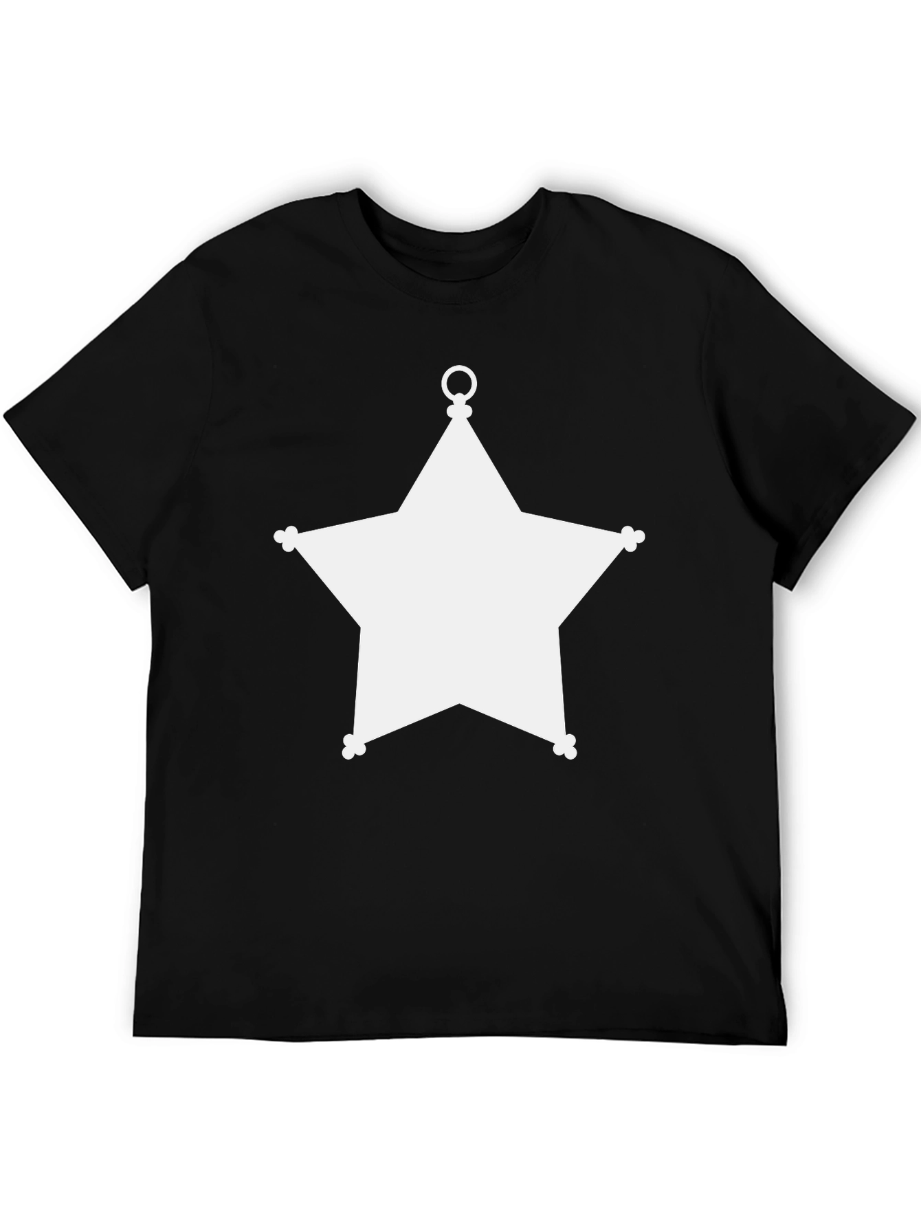 Sheriff Star Graphic Tee - Classic Black Cotton T-Shirt