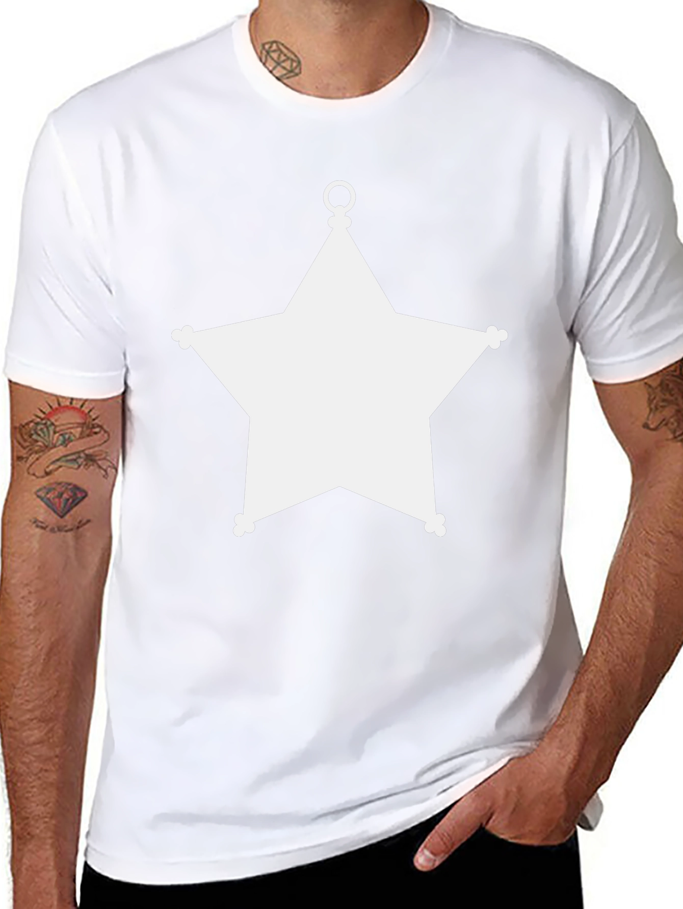 Sheriff Star Graphic Tee - Classic Black Cotton T-Shirt