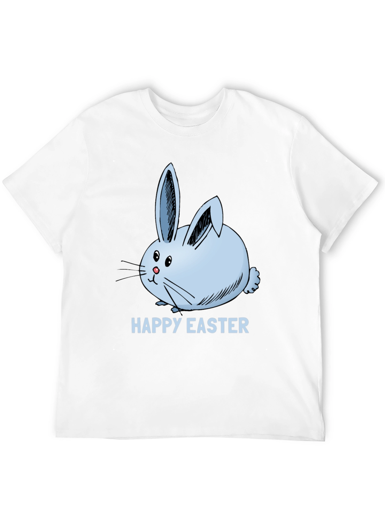 Happy Easter Bunny T-Shirt Black Cotton