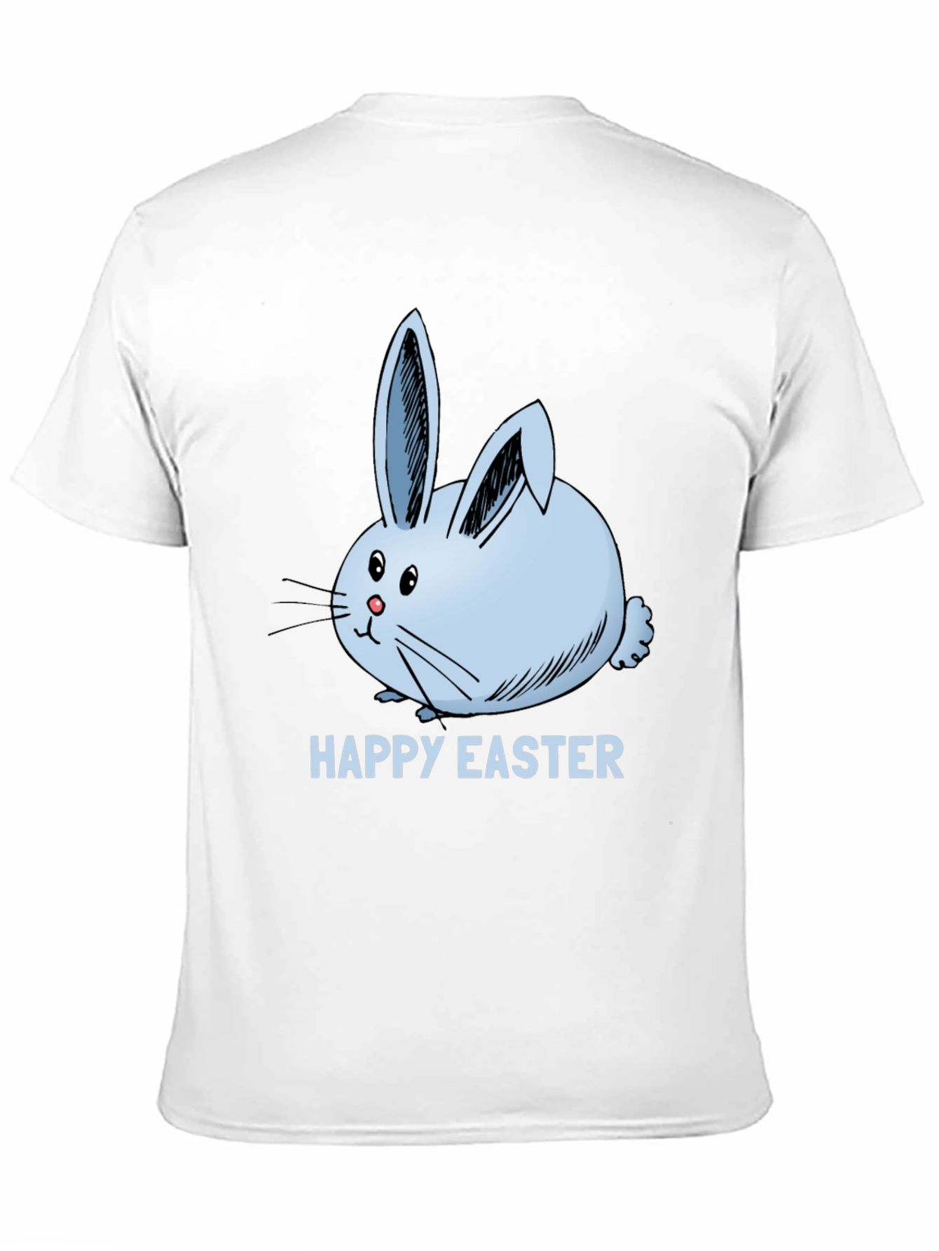 Happy Easter Bunny T-Shirt Black Cotton