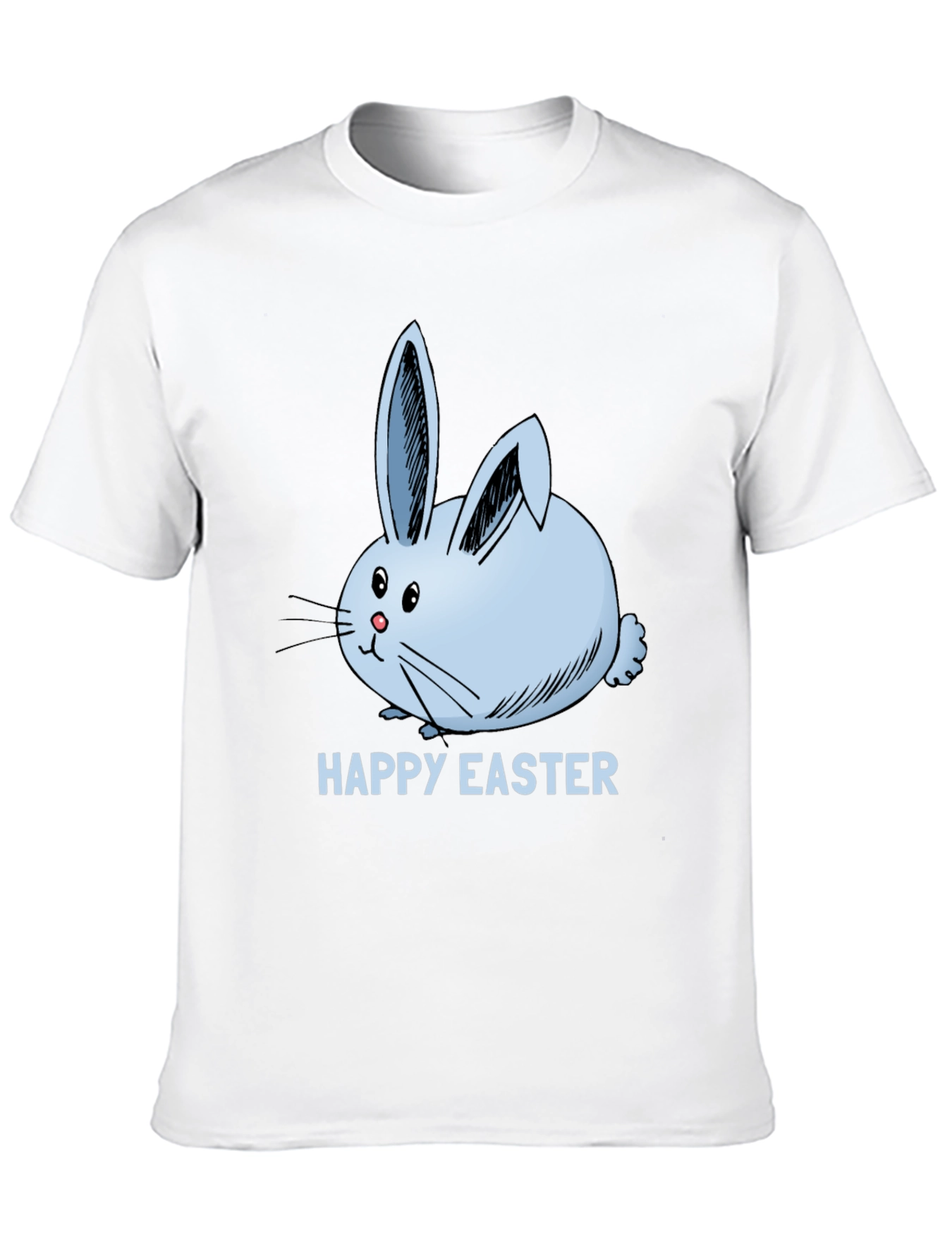 Happy Easter Bunny T-Shirt Black Cotton
