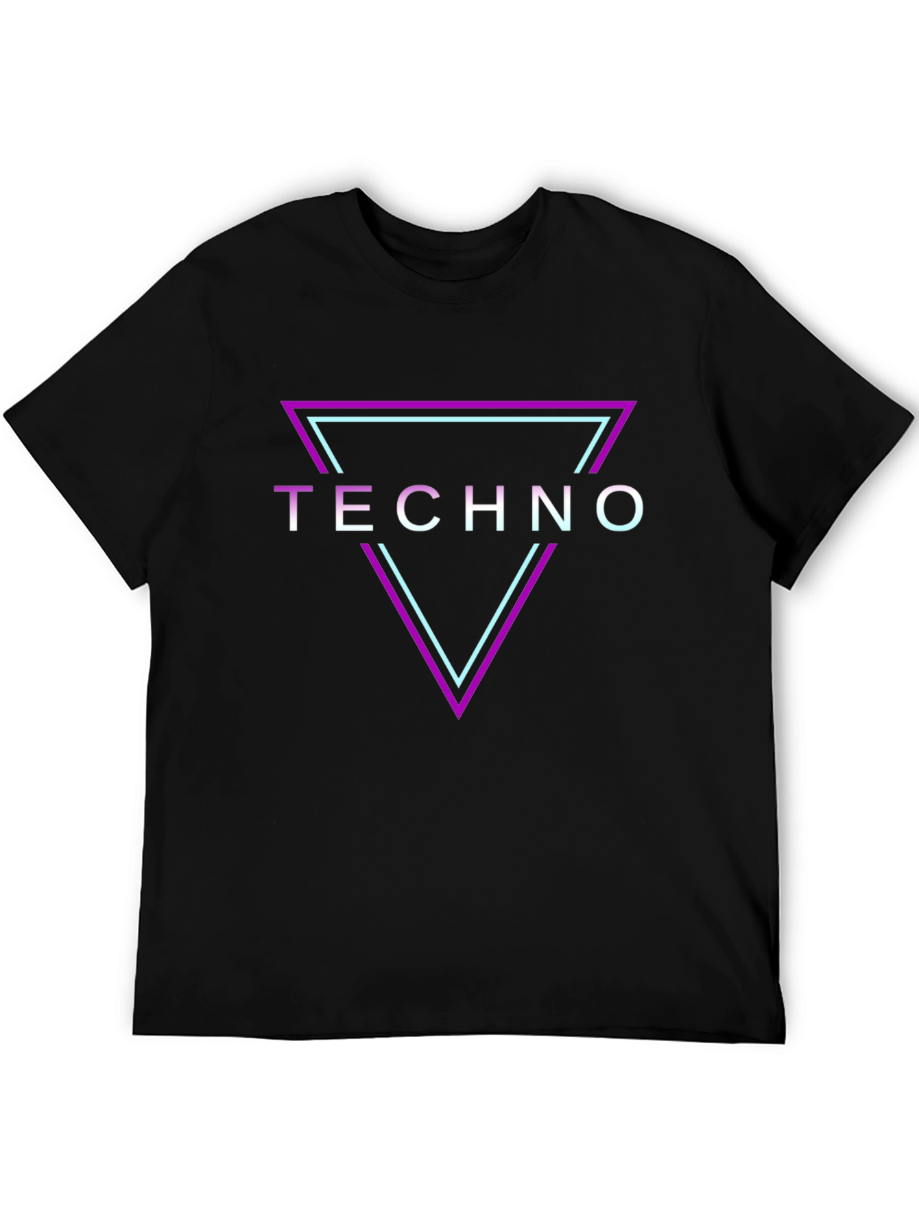 Techno Triangle Graphic Black T-Shirt