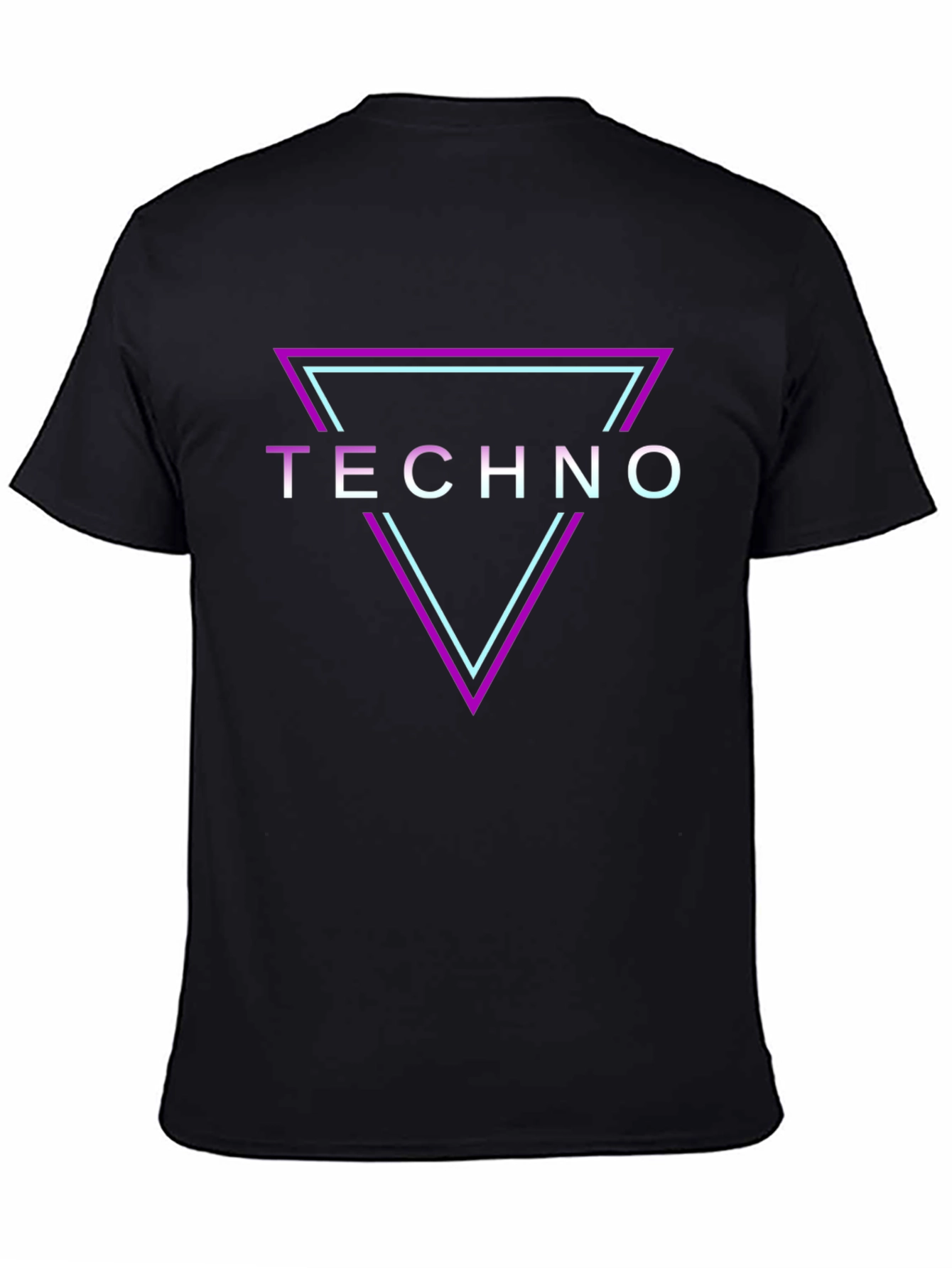 Techno Triangle Graphic Black T-Shirt