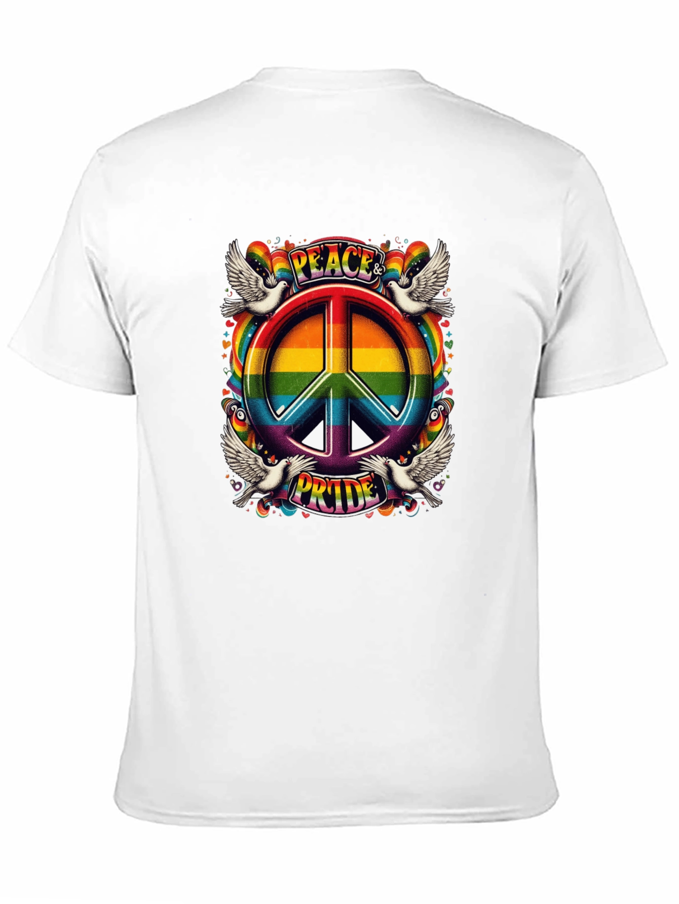 Peace & Pride Rainbow Graphic T-Shirt