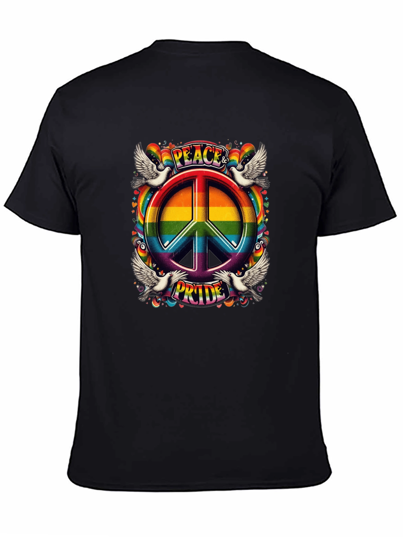 Peace & Pride Rainbow Graphic T-Shirt