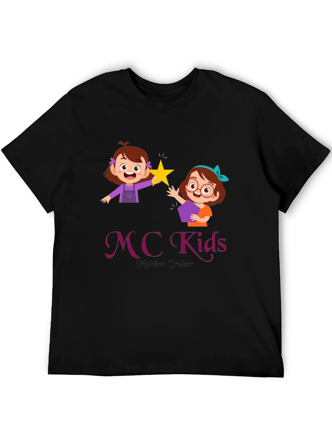 MC Kids Black Graphic T-Shirt - Malabar Cruiser