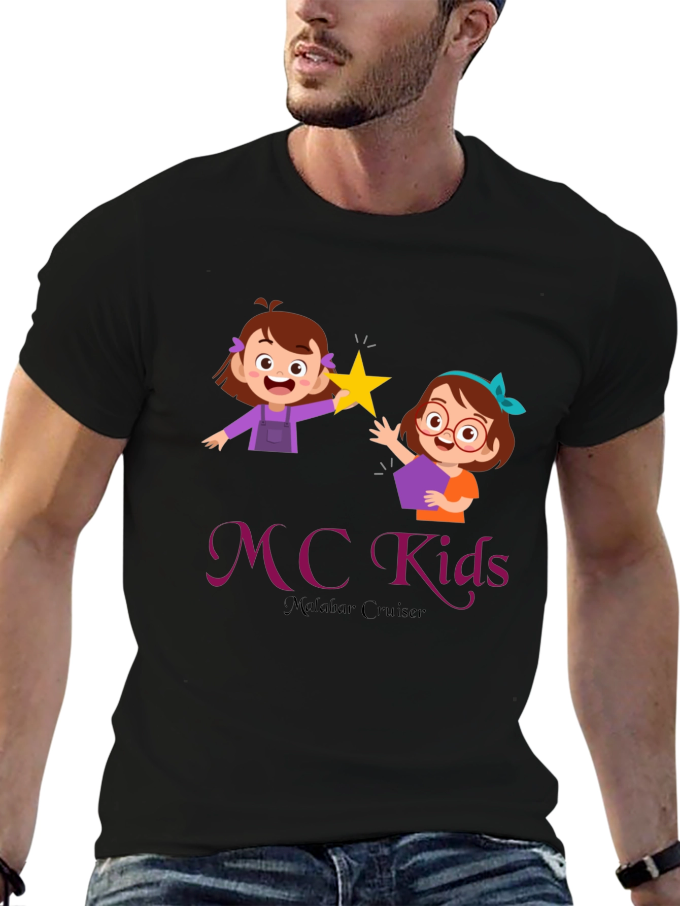 MC Kids Black Graphic T-Shirt - Malabar Cruiser