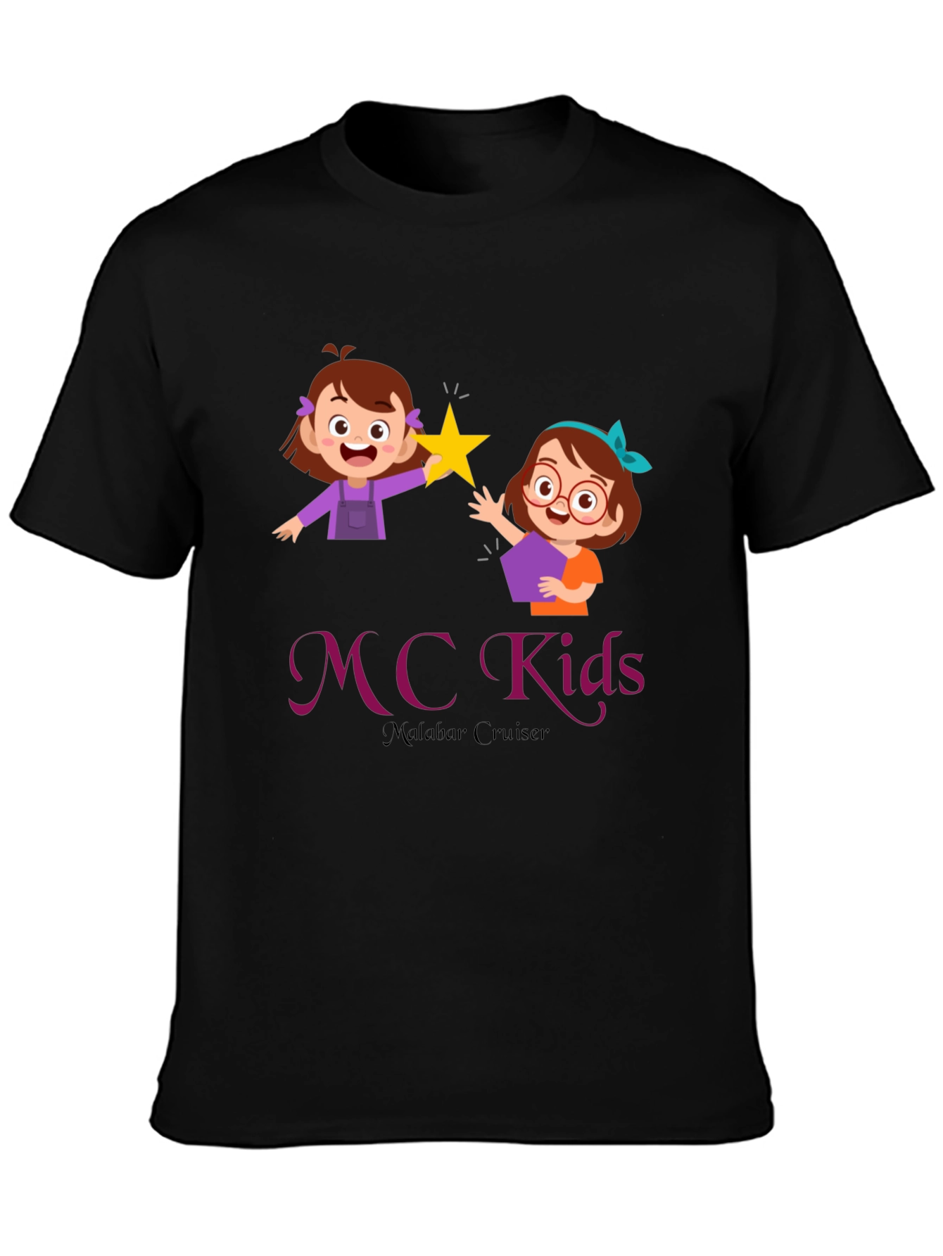 MC Kids Black Graphic T-Shirt - Malabar Cruiser