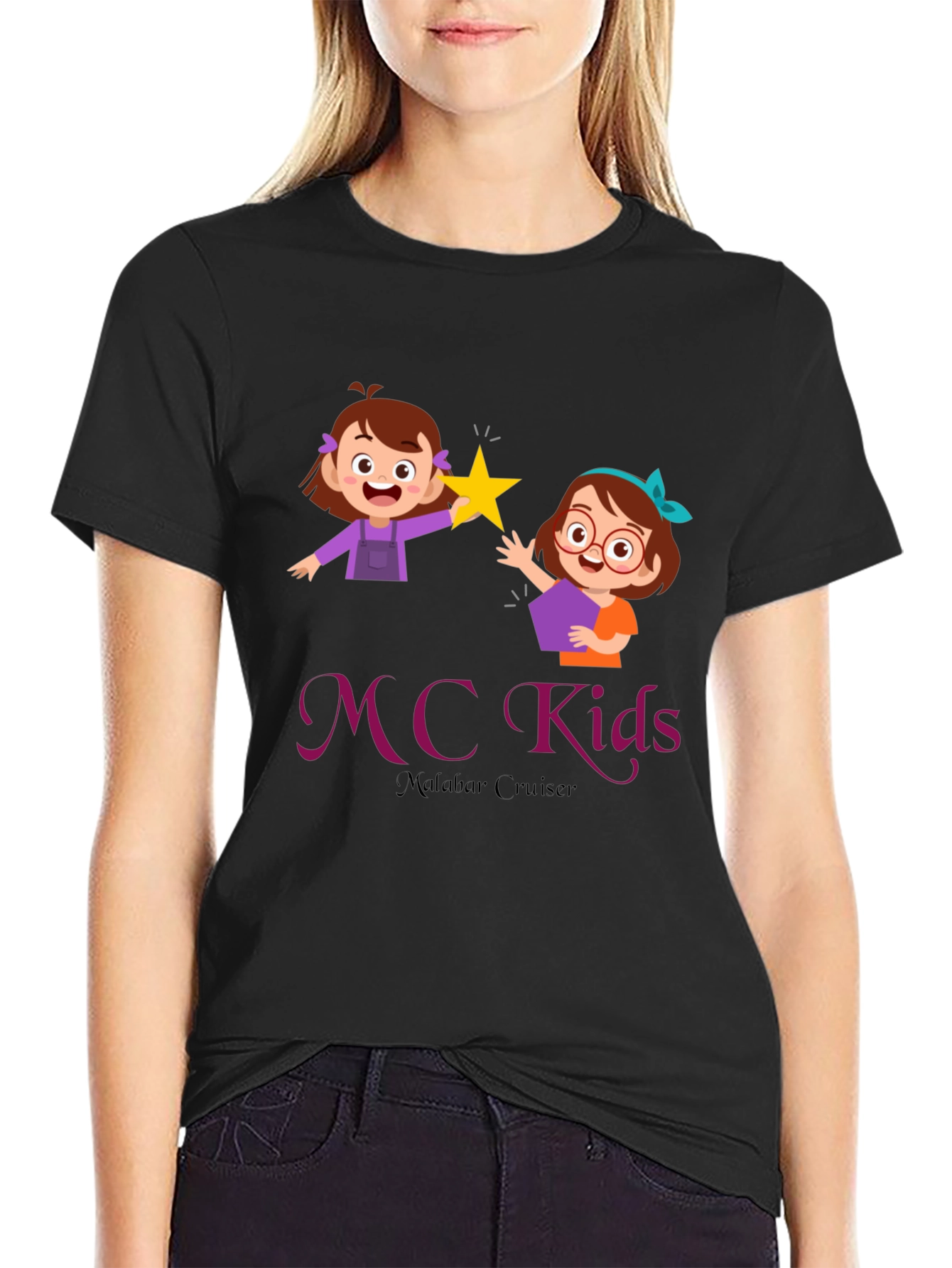 MC Kids Black Graphic T-Shirt - Malabar Cruiser