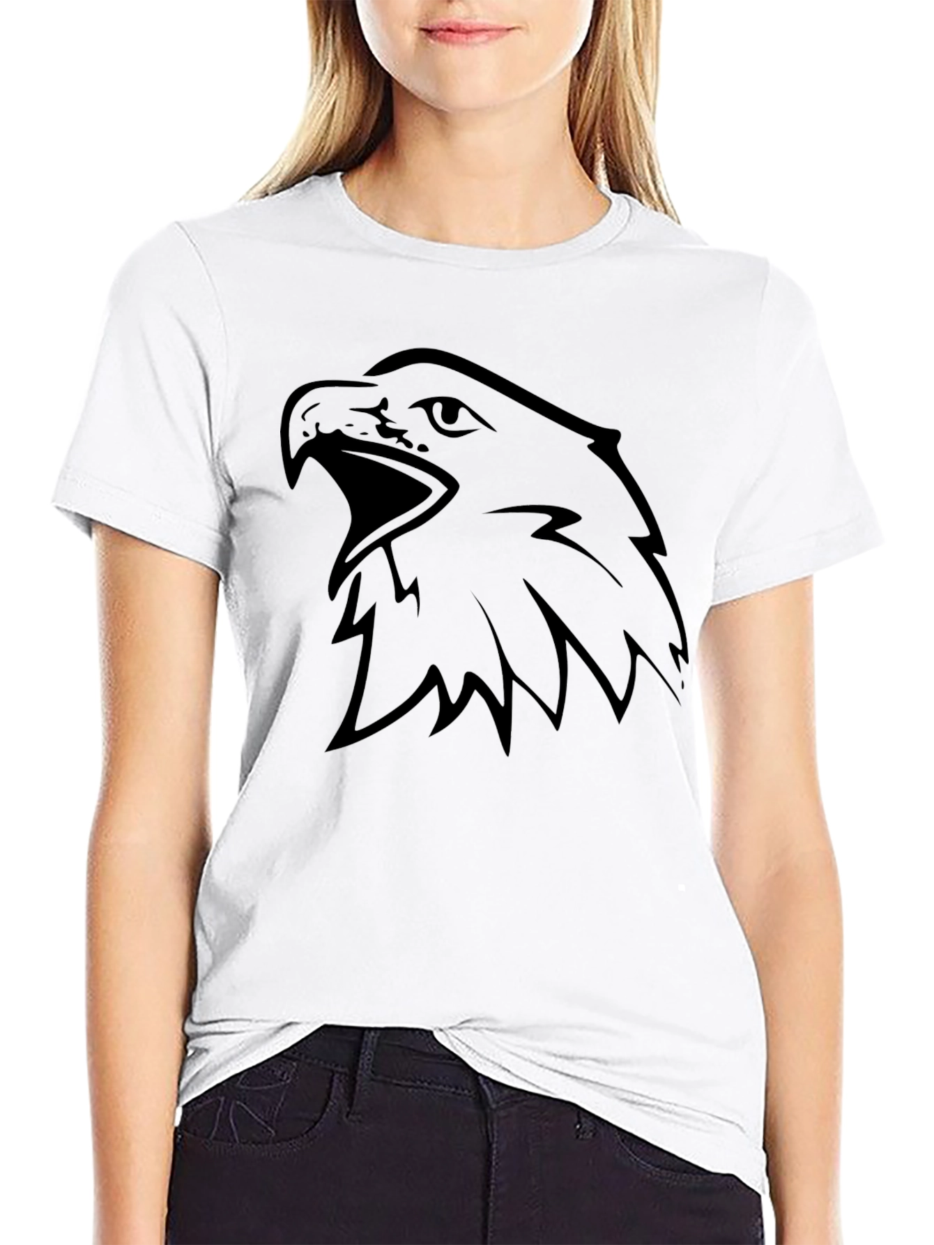 Mens Black Eagle Graphic Tee - Bold & Stylish