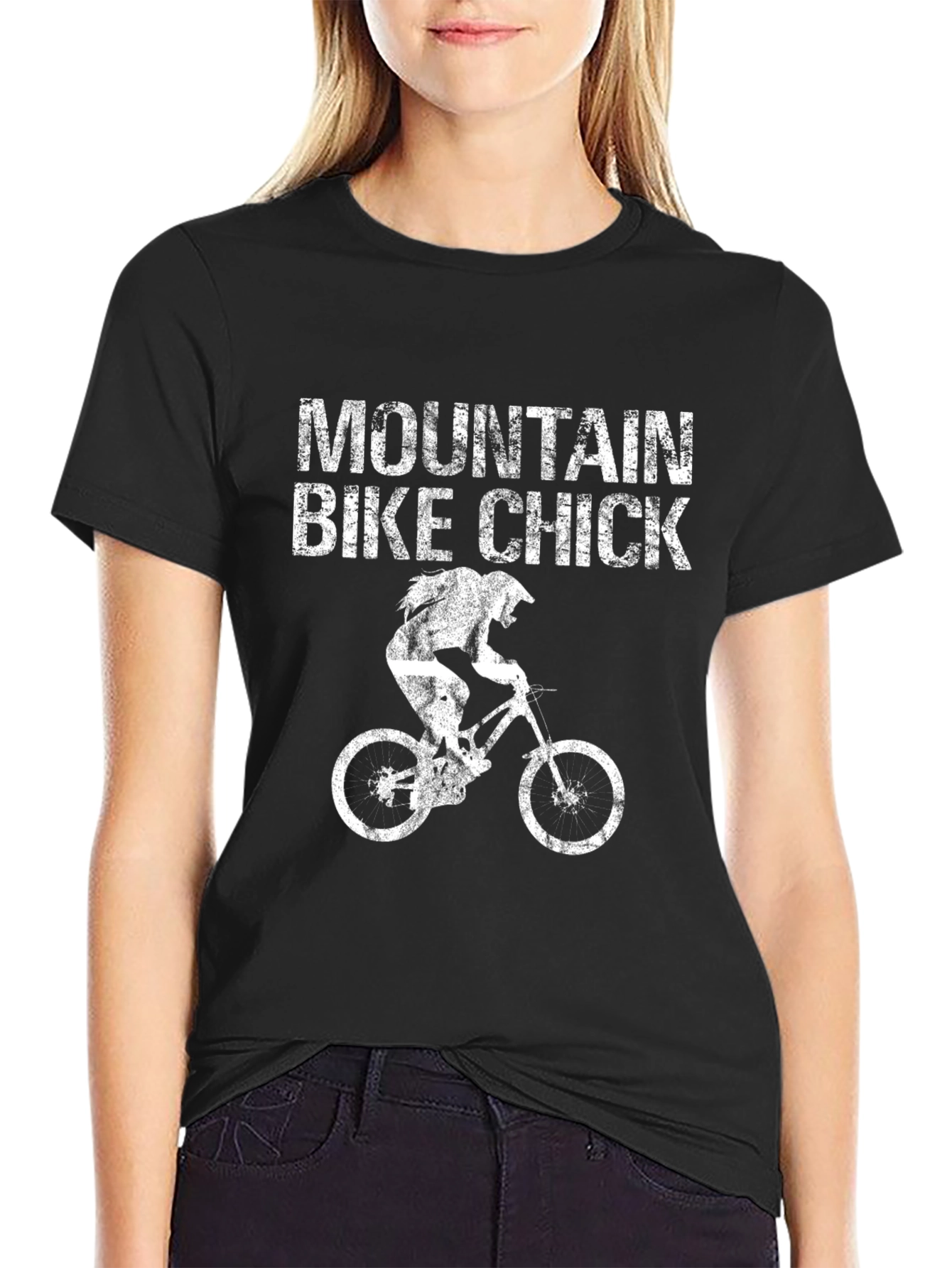 Mountain Bike Chick Graphic Tee - Black