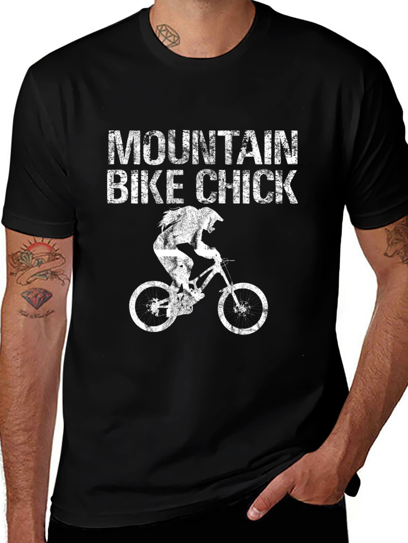 Mountain Bike Chick Graphic Tee - Black