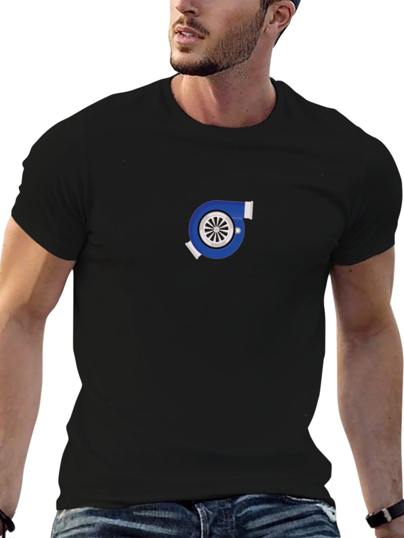 Turbo Graphic Black Tee - Modern Style