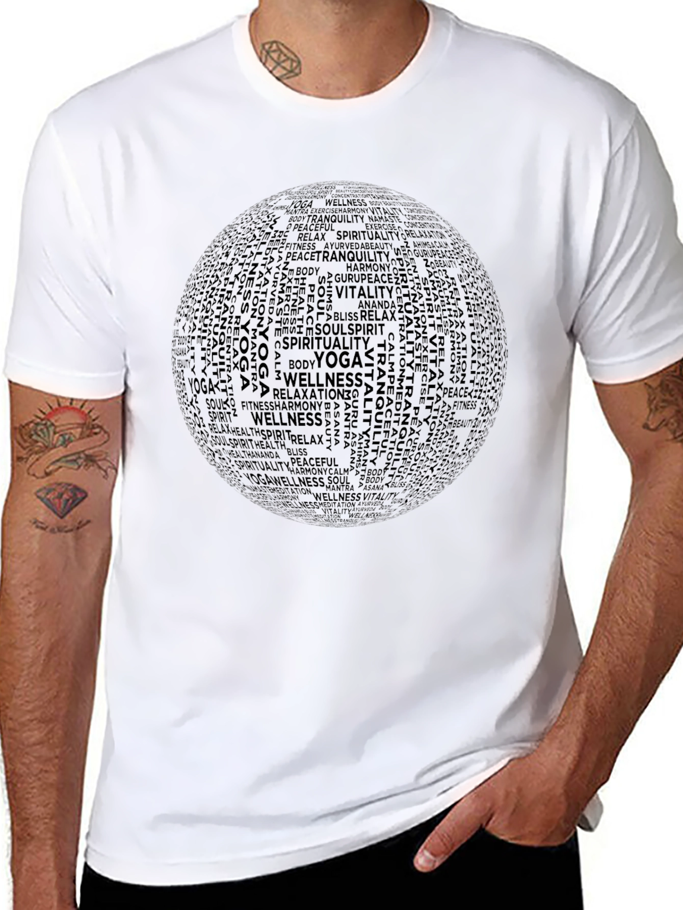 Yoga Wellness Word Art Graphic T-Shirt