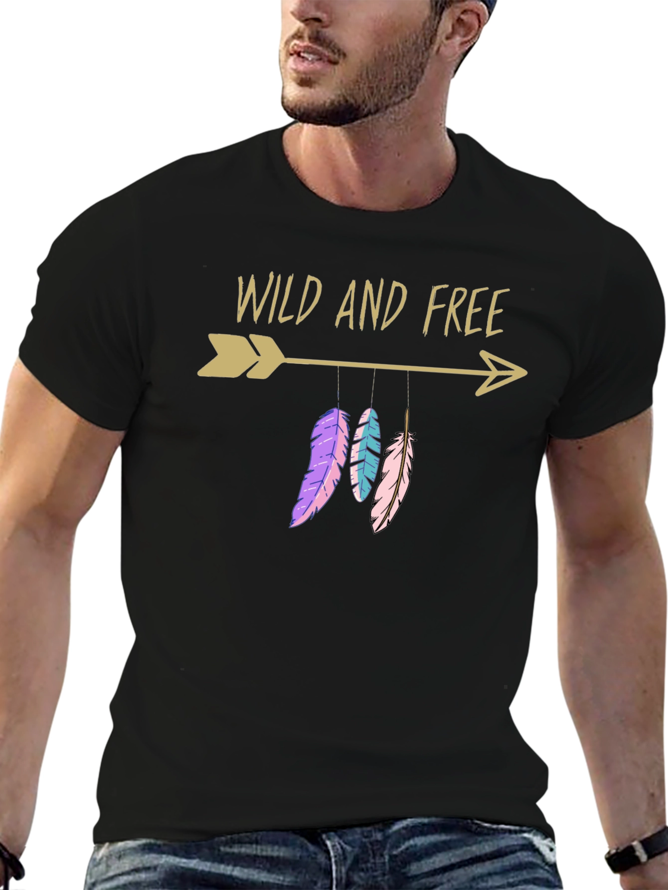 Wild and Free Arrow Feather Graphic T-Shirt