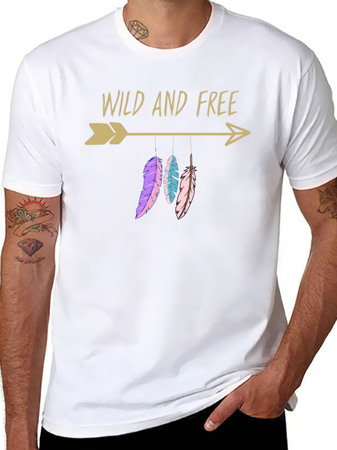 Wild and Free Arrow Feather Graphic T-Shirt