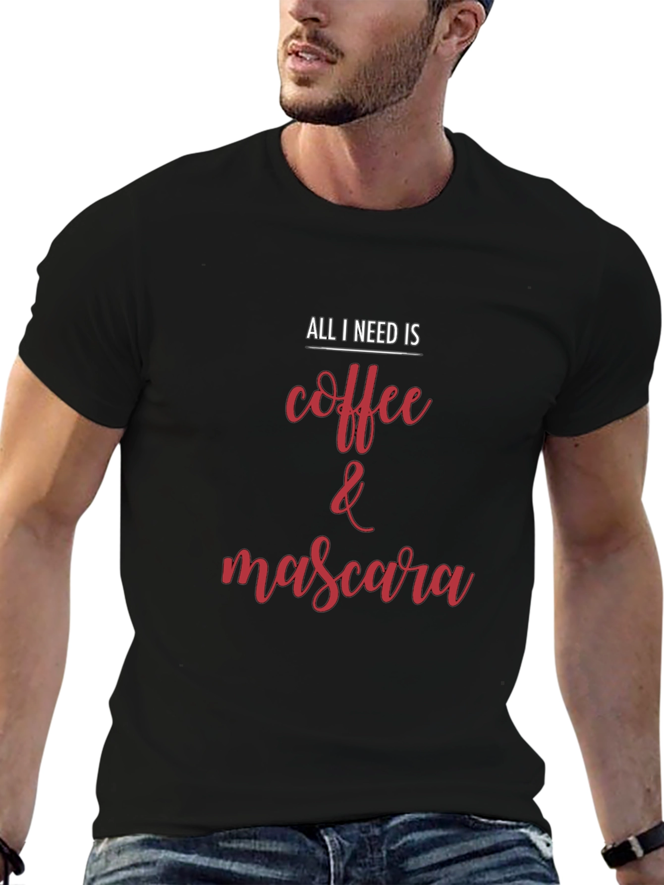 Coffee & Mascara Graphic Tee - Black T-Shirt