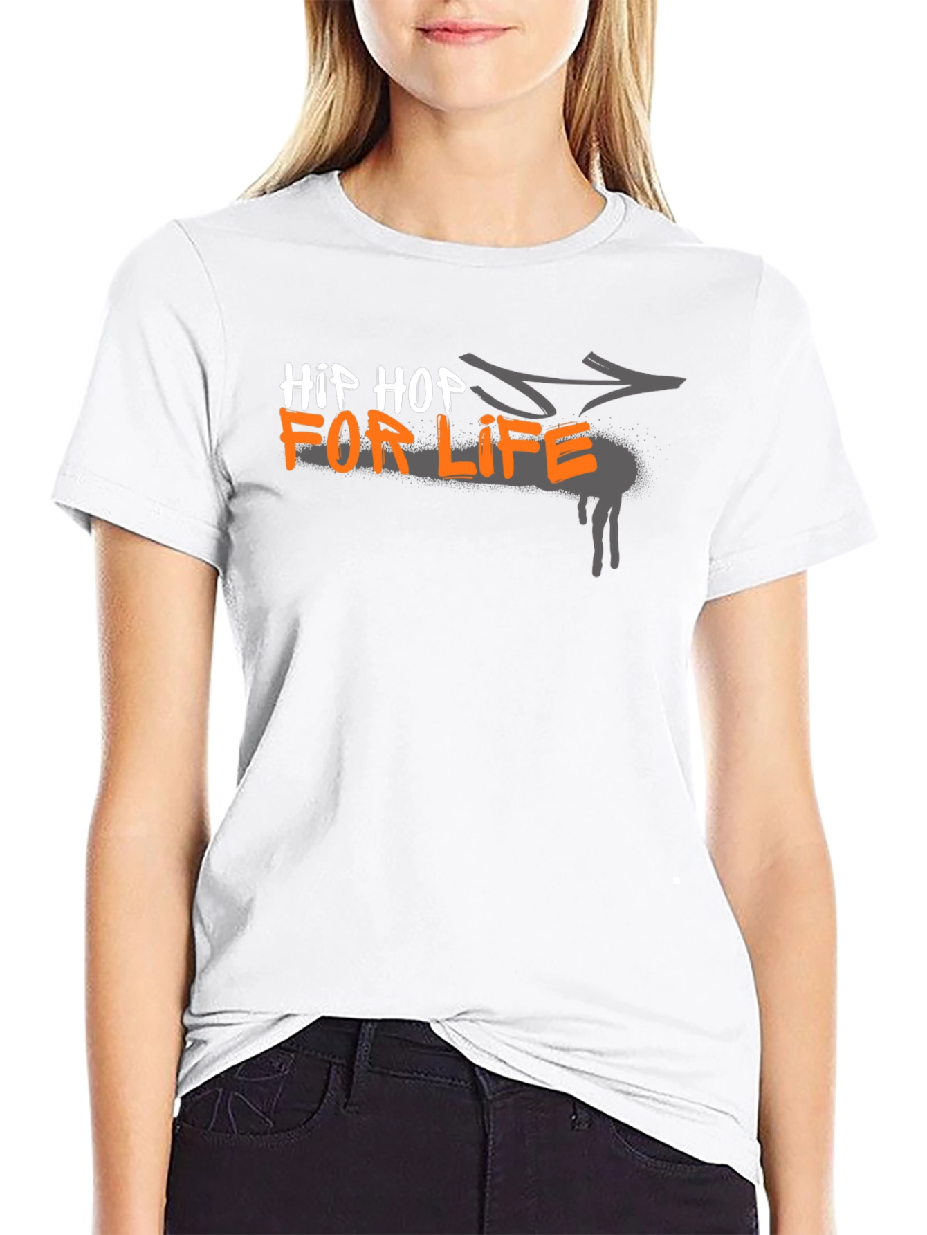 Hip Hop For Life Graphic Black T-Shirt