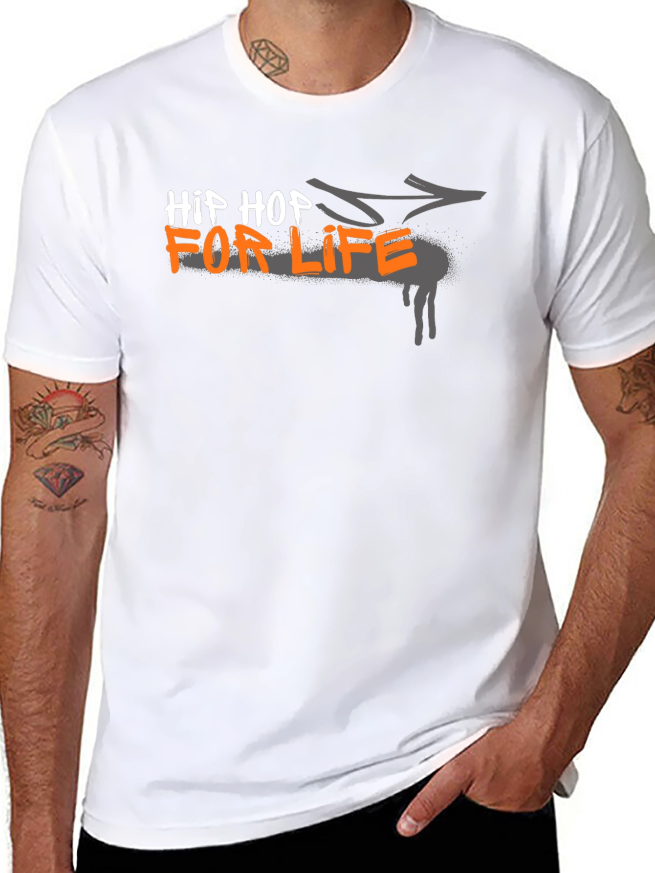 Hip Hop For Life Graphic Black T-Shirt
