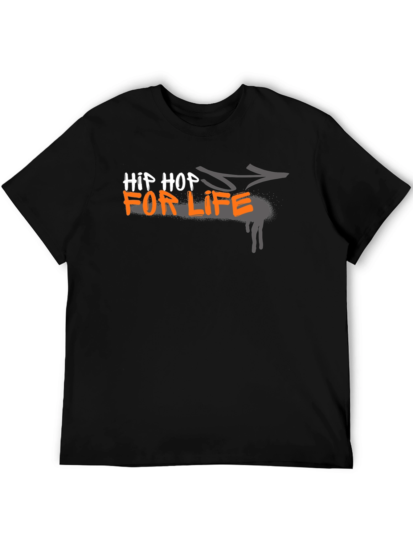 Hip Hop For Life Graphic Black T-Shirt