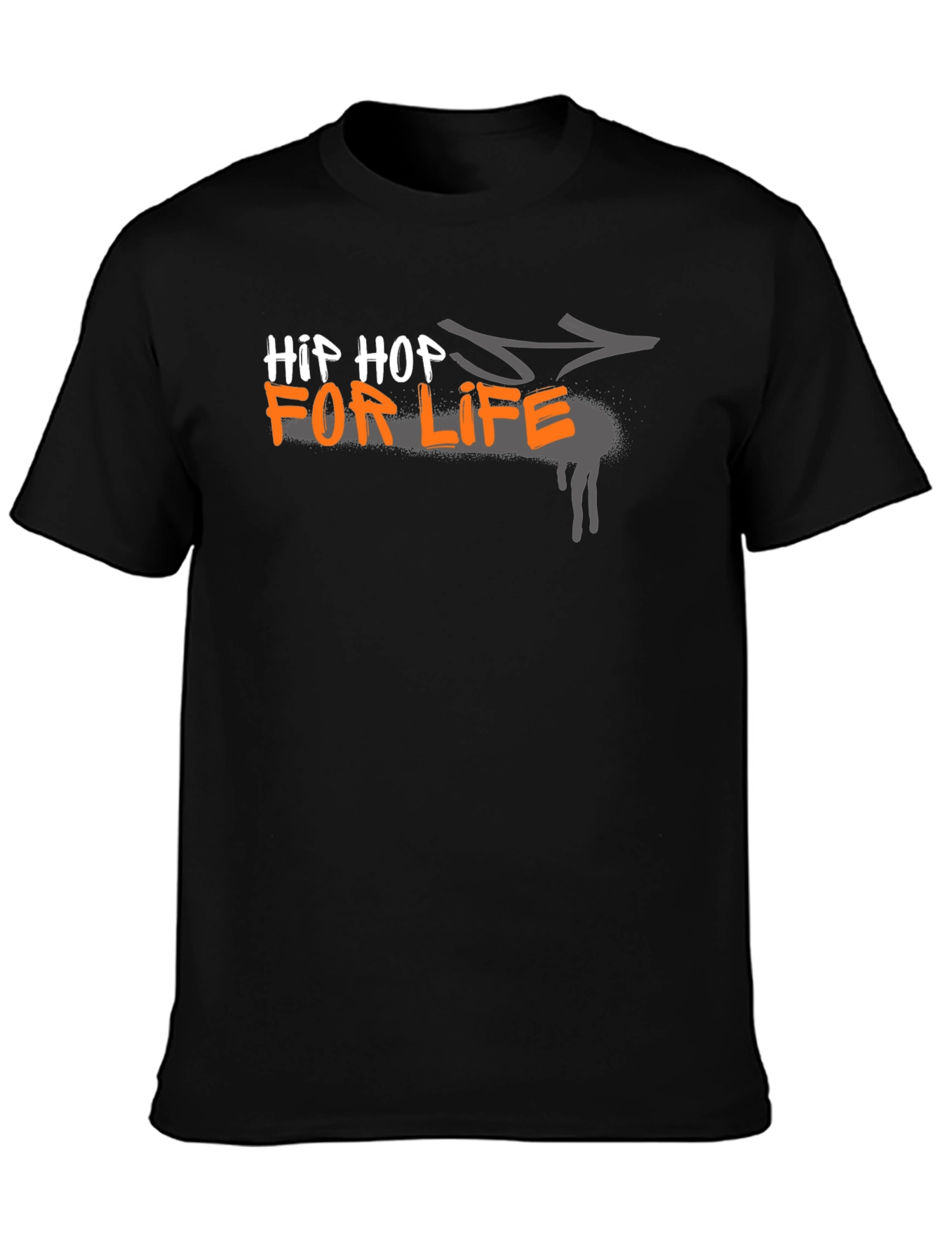 Hip Hop For Life Graphic Black T-Shirt