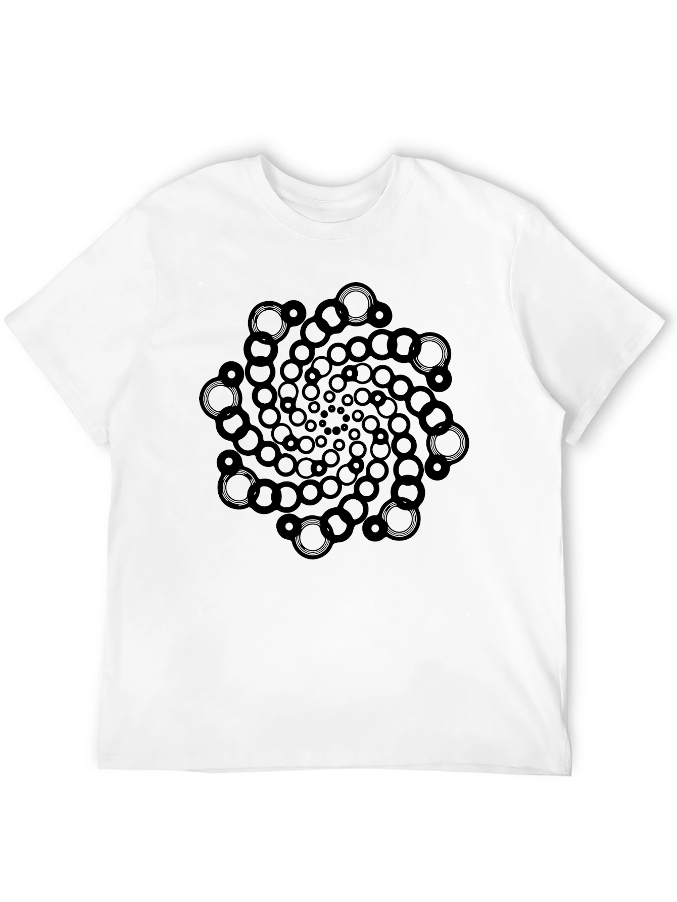 Geometric Spiral Graphic Tee - Cool Design