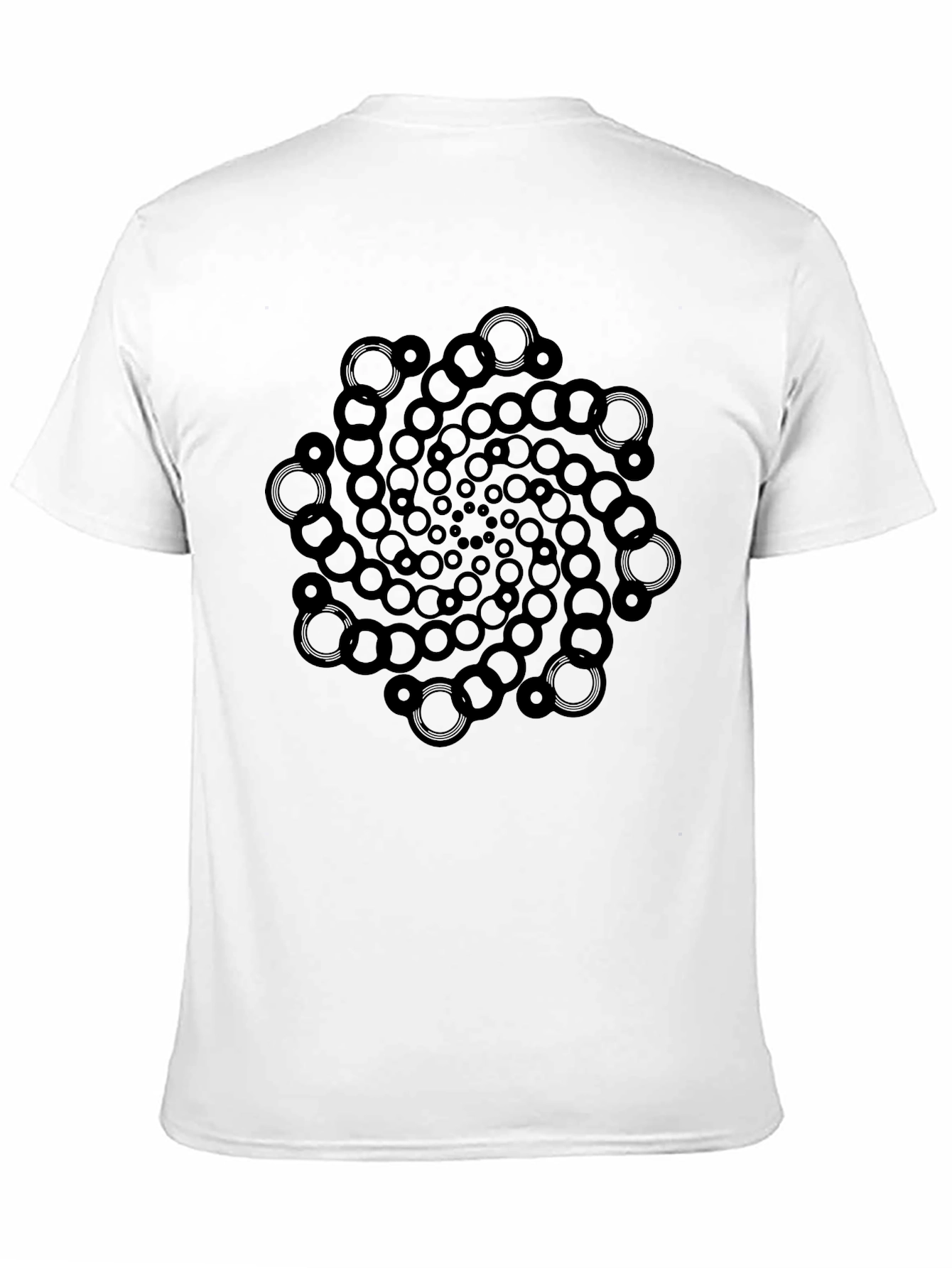 Geometric Spiral Graphic Tee - Cool Design