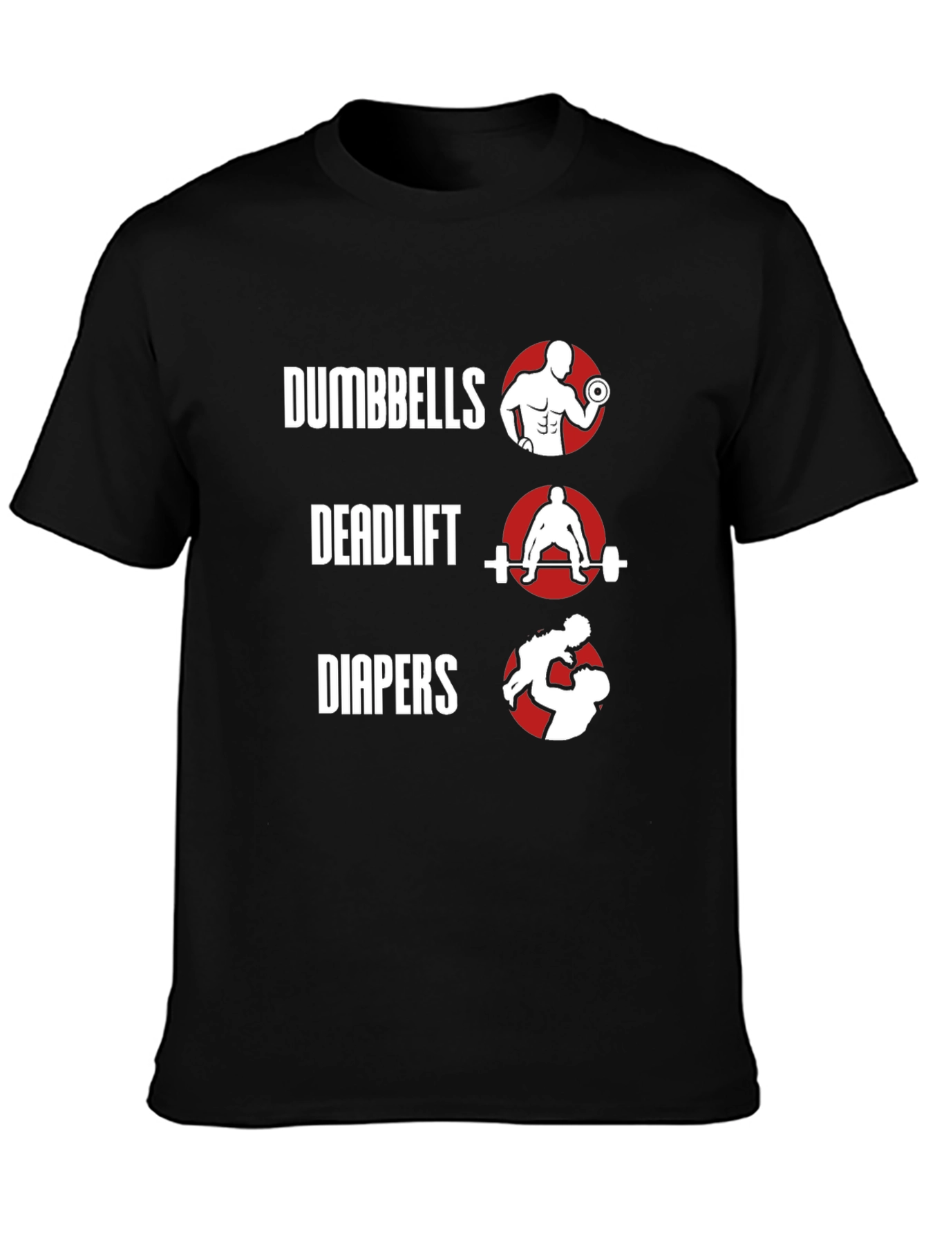Dumbbells Deadlift Diapers Mens Graphic Tee