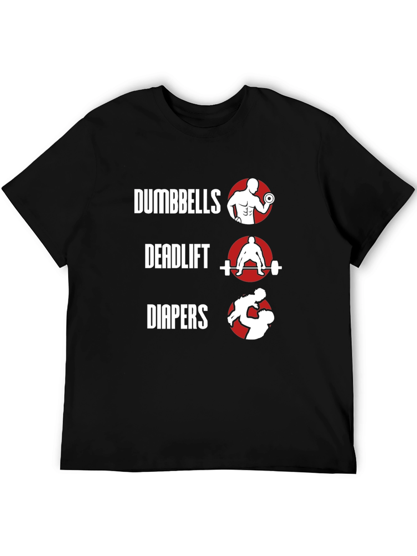 Dumbbells Deadlift Diapers Mens Graphic Tee