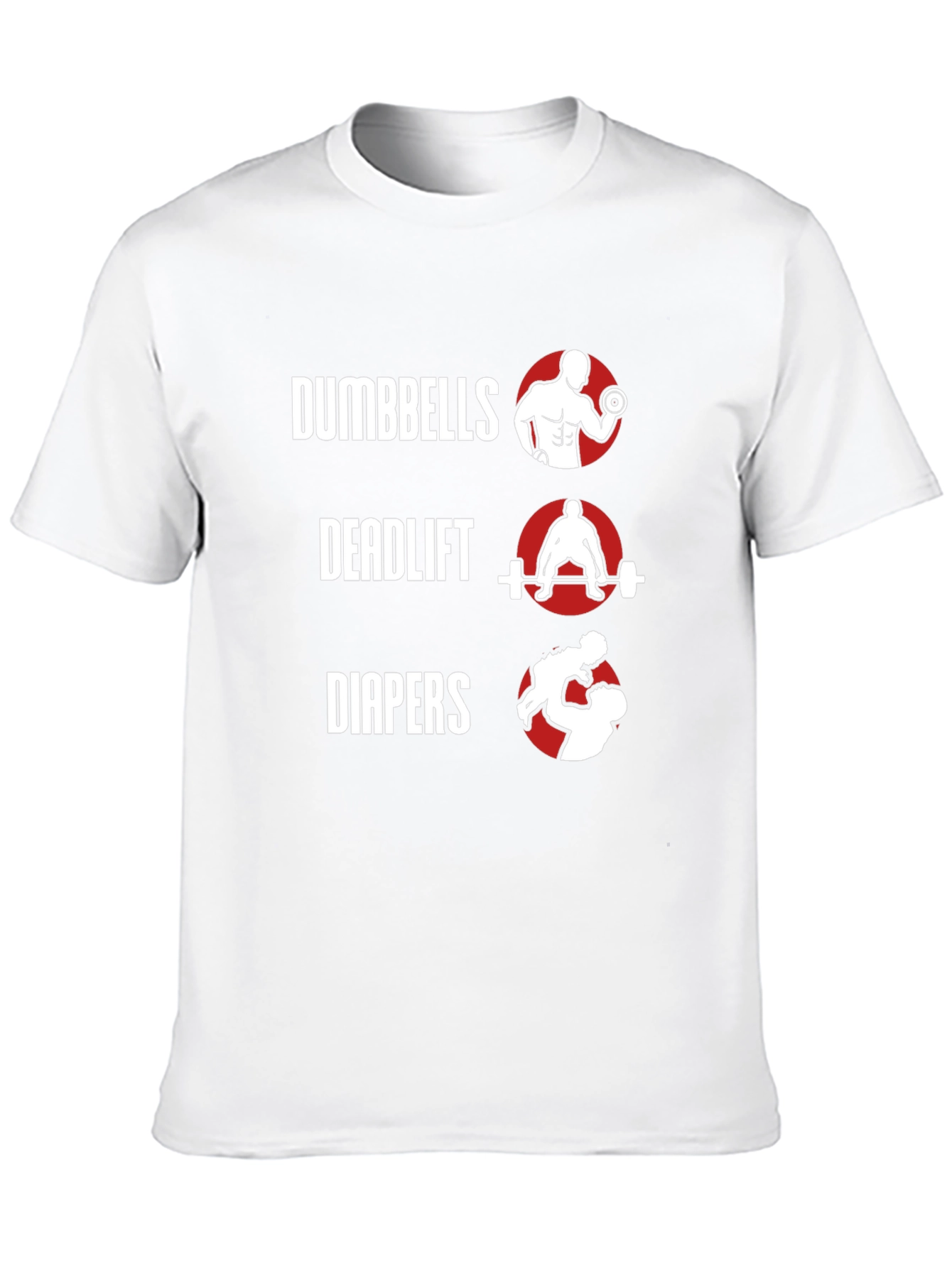 Dumbbells Deadlift Diapers Mens Graphic Tee
