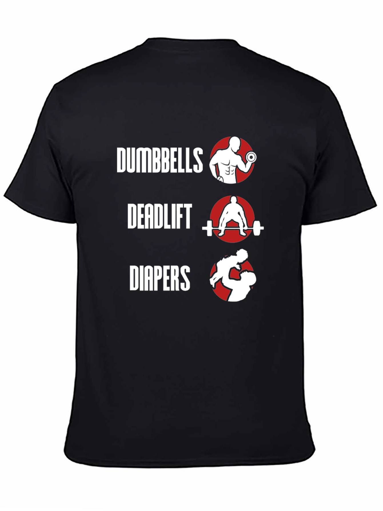 Dumbbells Deadlift Diapers Mens Graphic Tee