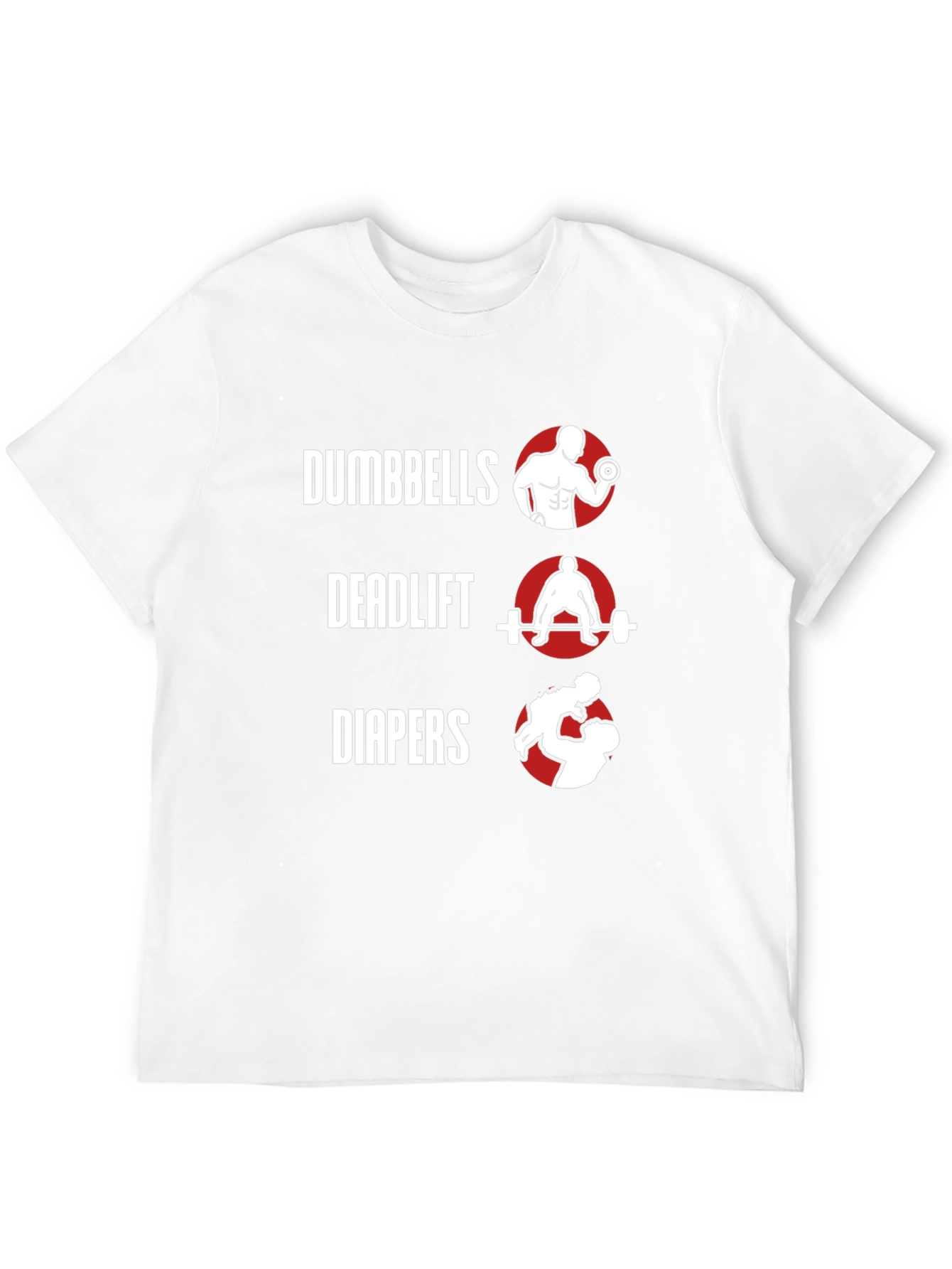 Dumbbells Deadlift Diapers Mens Graphic Tee