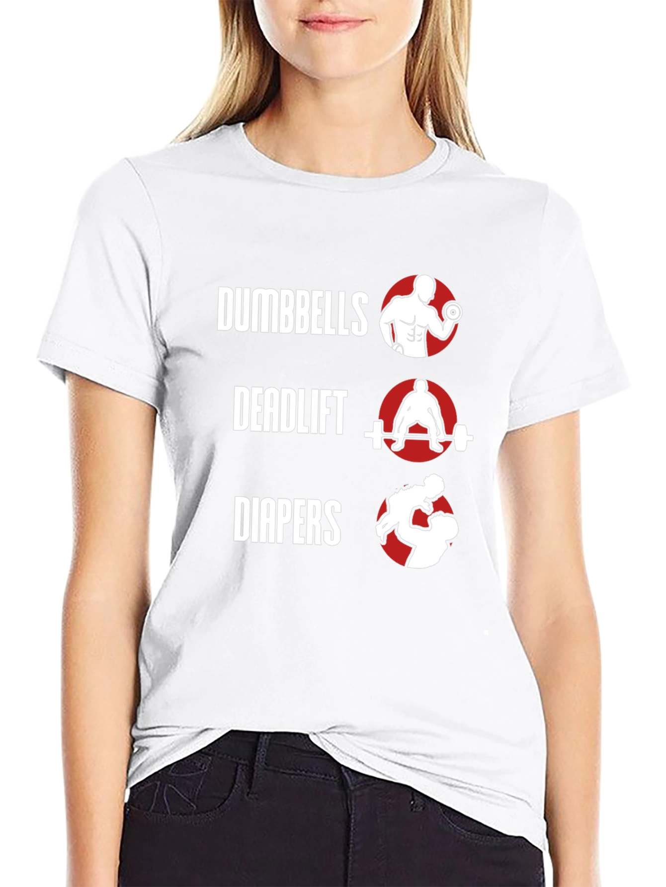 Dumbbells Deadlift Diapers Mens Graphic Tee