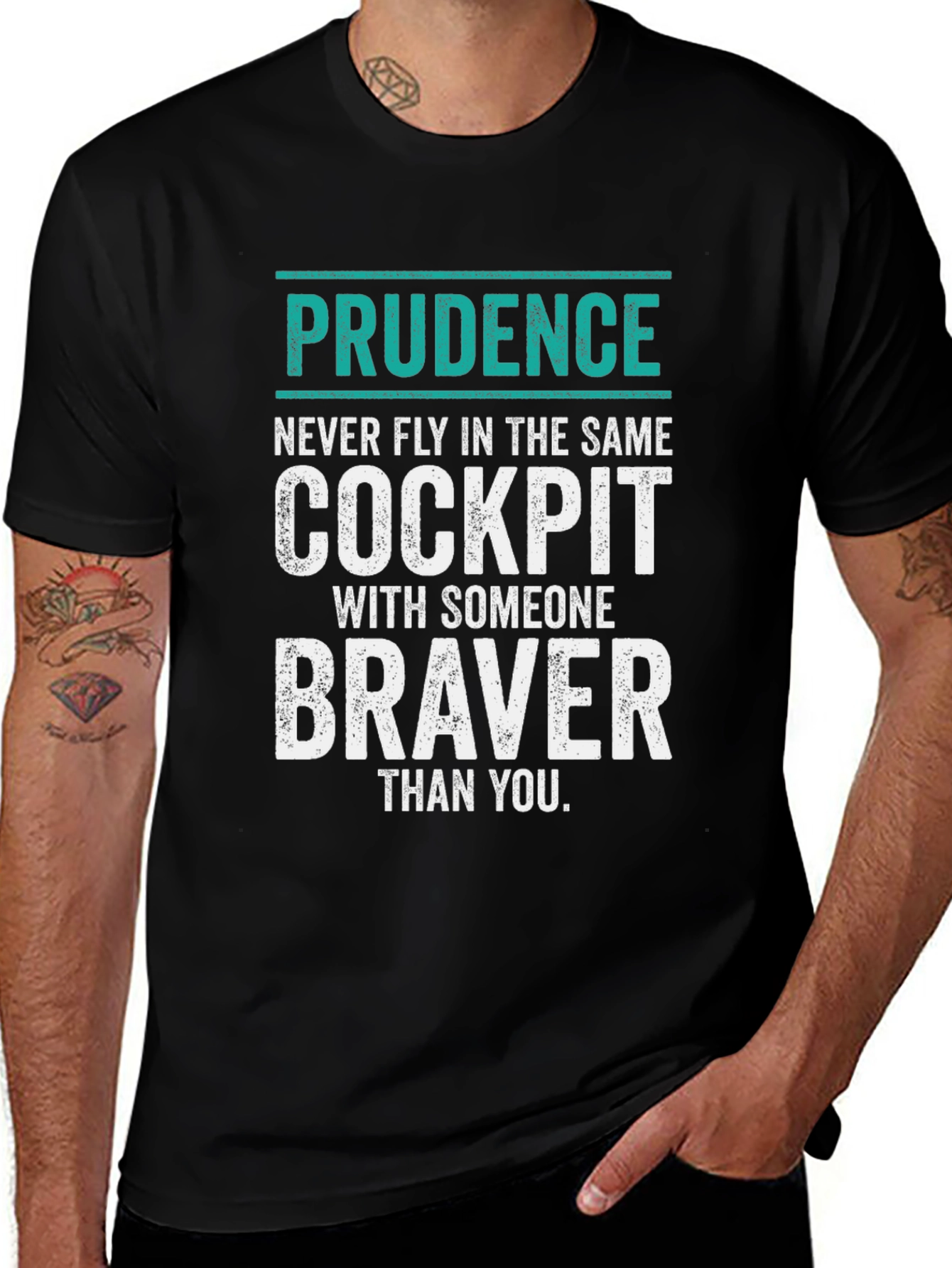 Prudence Cockpit Graphic Tee - Pilot Humor