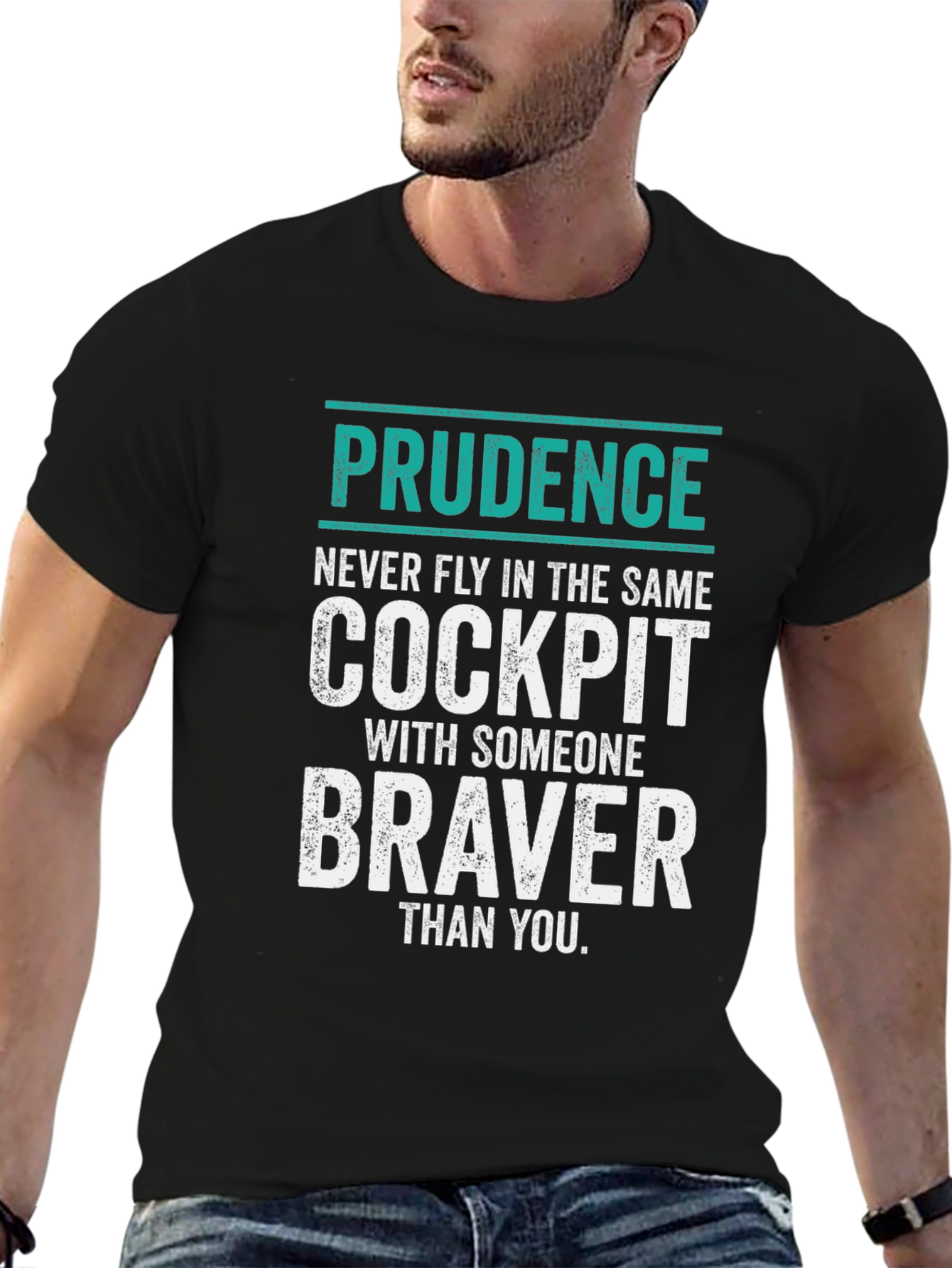 Prudence Cockpit Graphic Tee - Pilot Humor