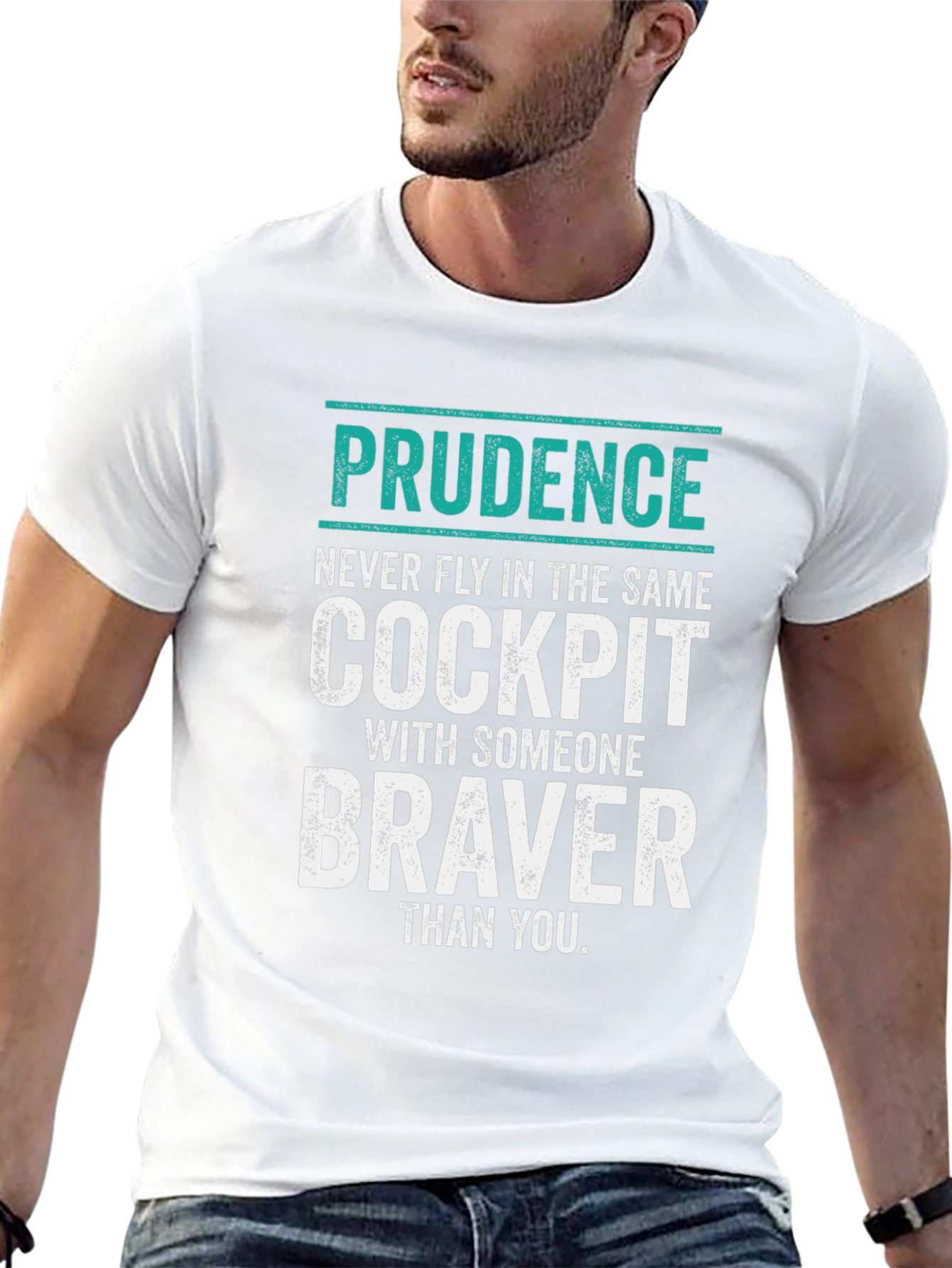 Prudence Cockpit Graphic Tee - Pilot Humor